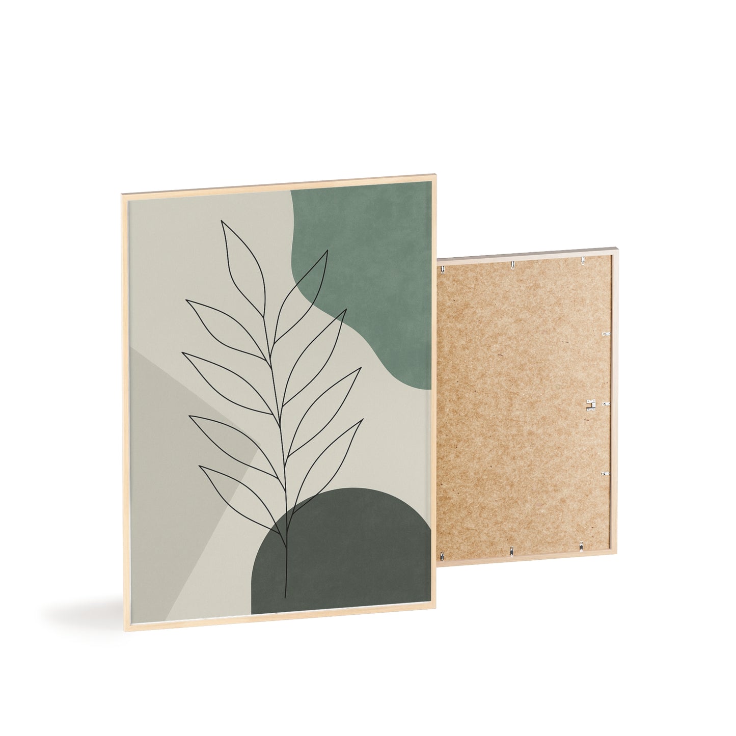 Abstraktes Blätter-Poster – Sanfte Grüntöne & Minimalistisches Design