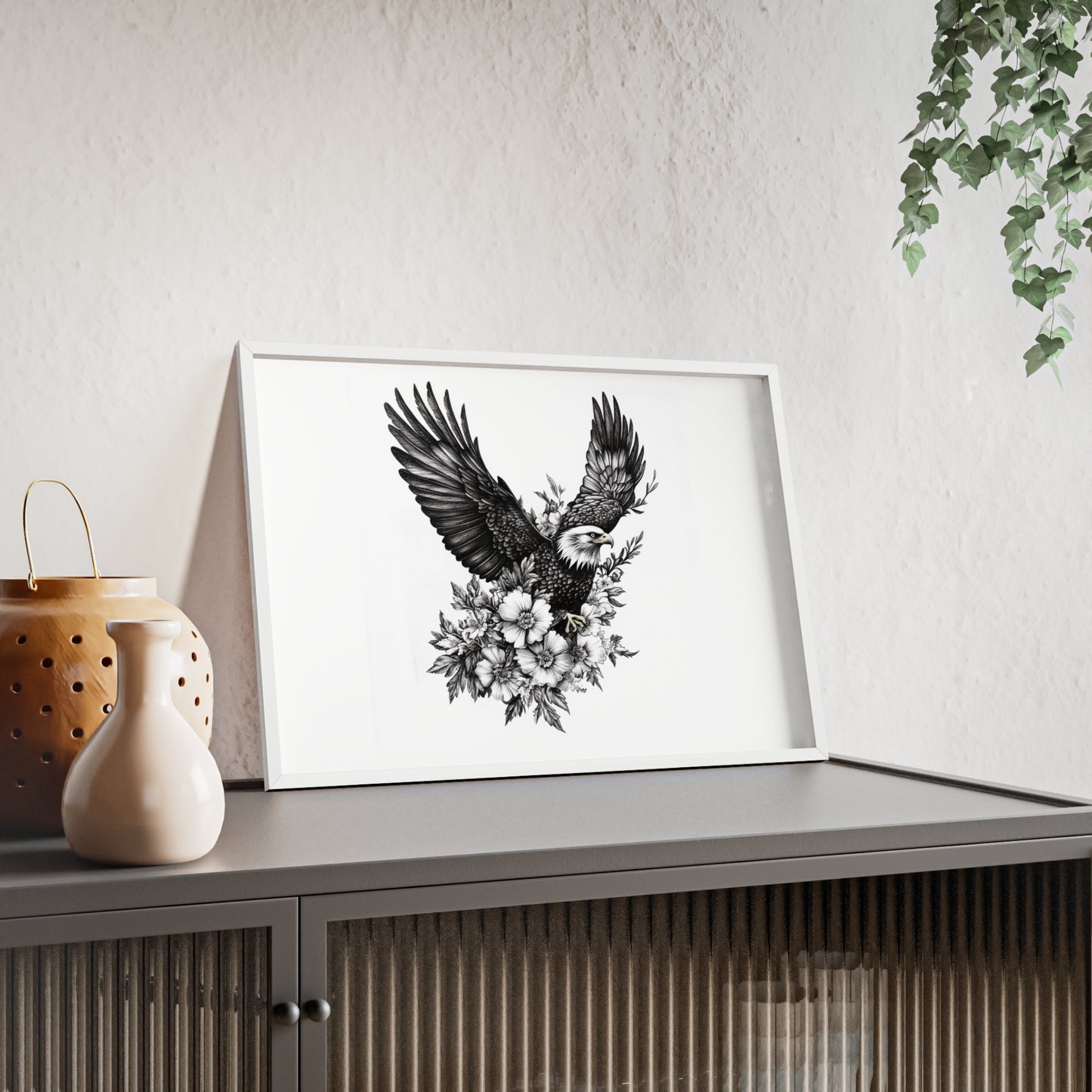 Adler mit Wildblütendesign