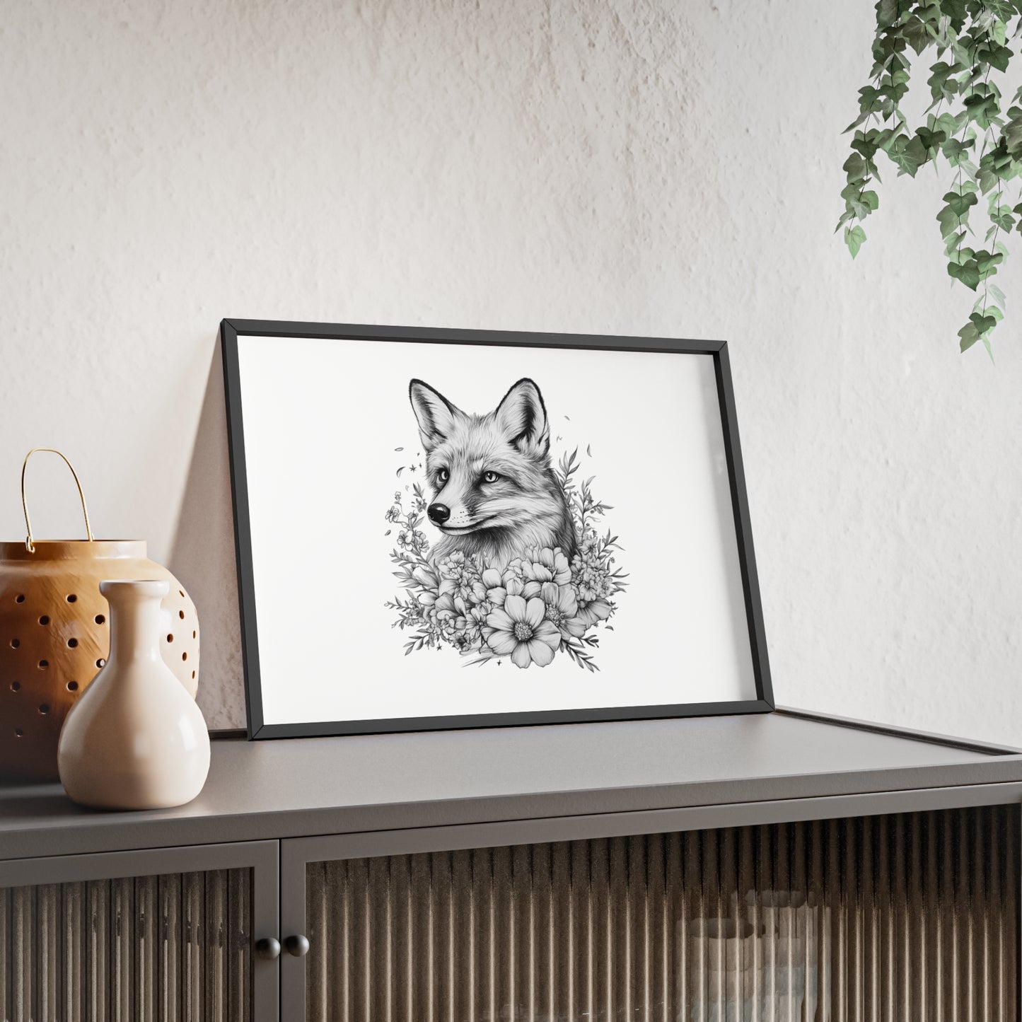 Fuchs mit Wildblütendesign