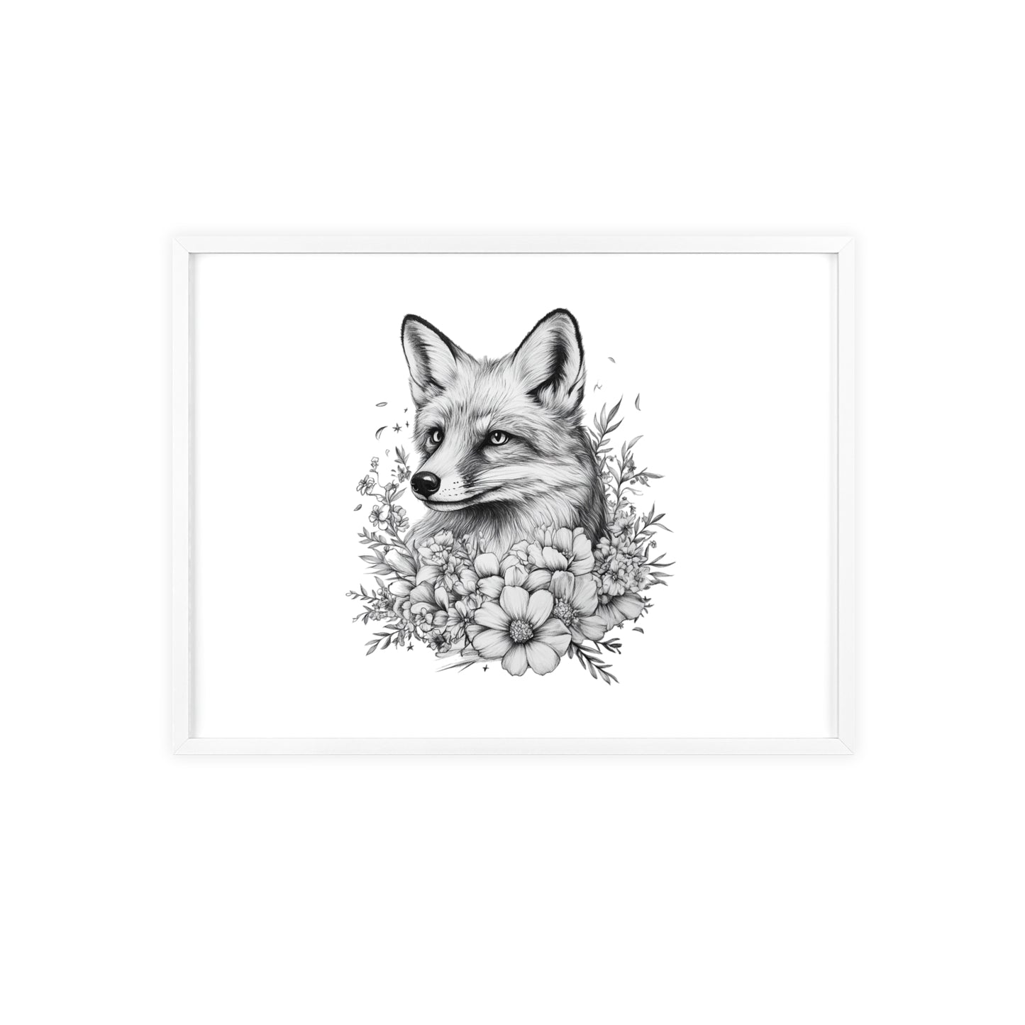 Fuchs mit Wildblütendesign