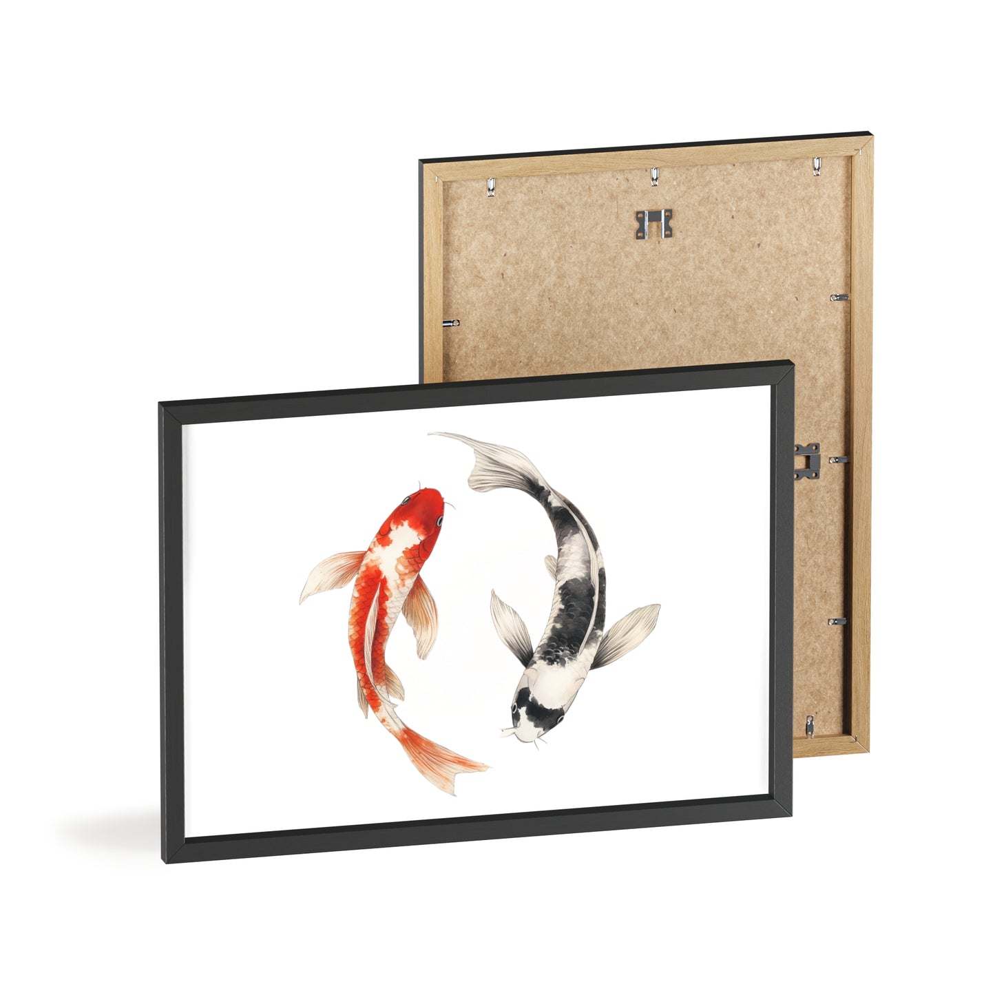 Kreisende Koi in Schwarz und Rot