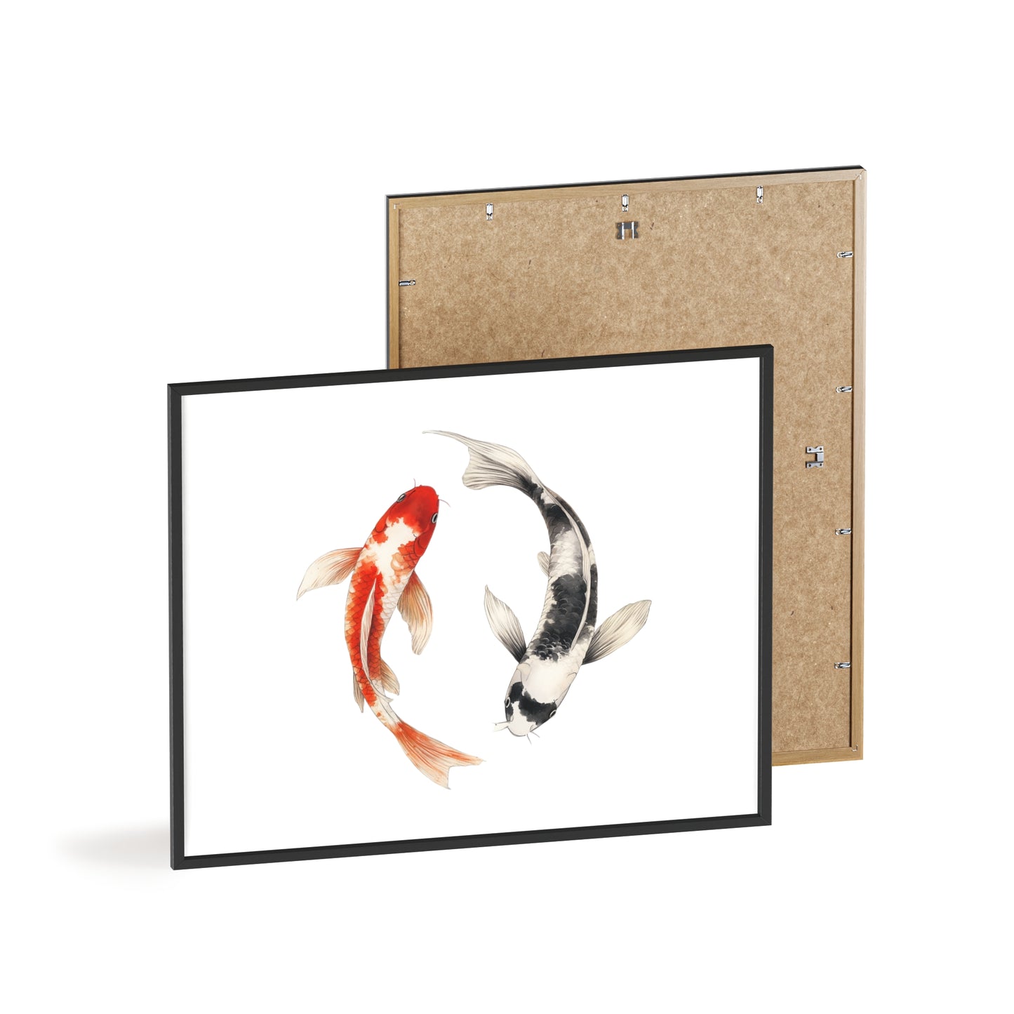 Kreisende Koi in Schwarz und Rot