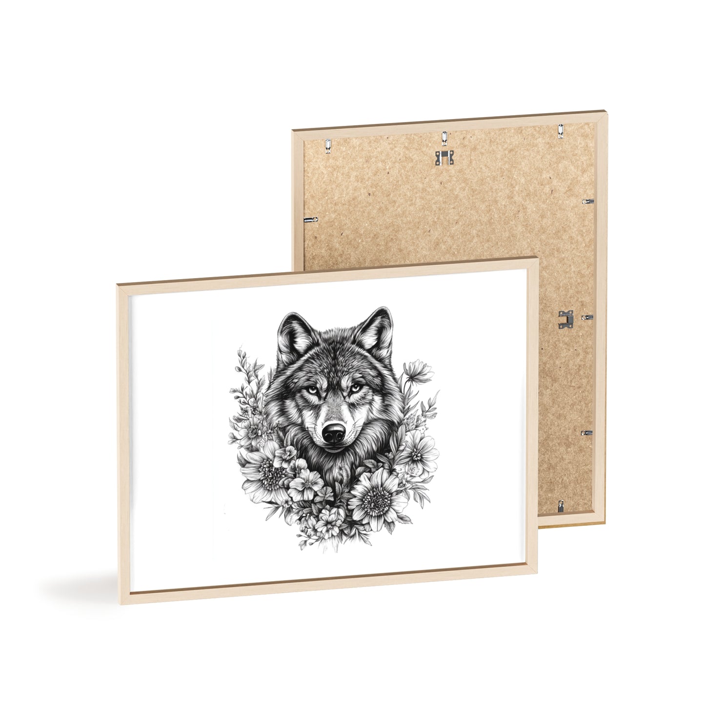 Wolf mit Wildblumen