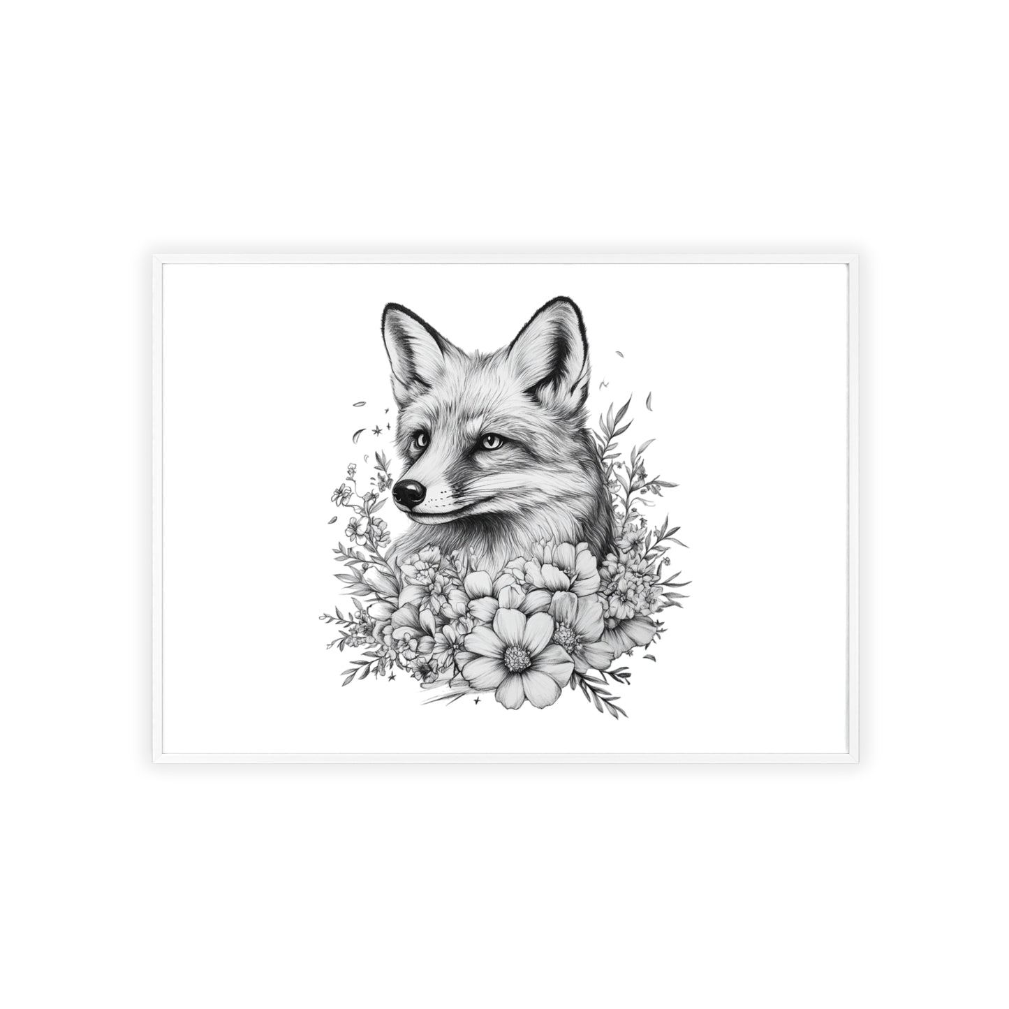 Fuchs mit Wildblütendesign