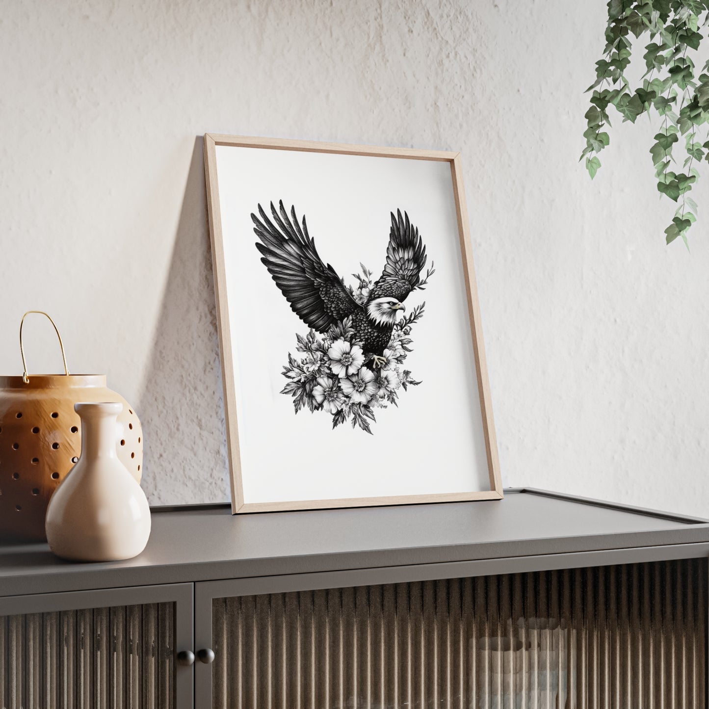 Adler mit Wildblütendesign