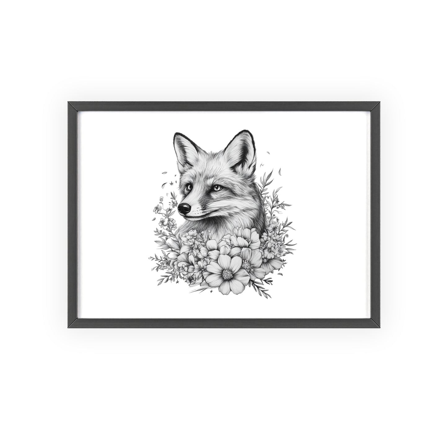 Fuchs mit Wildblütendesign