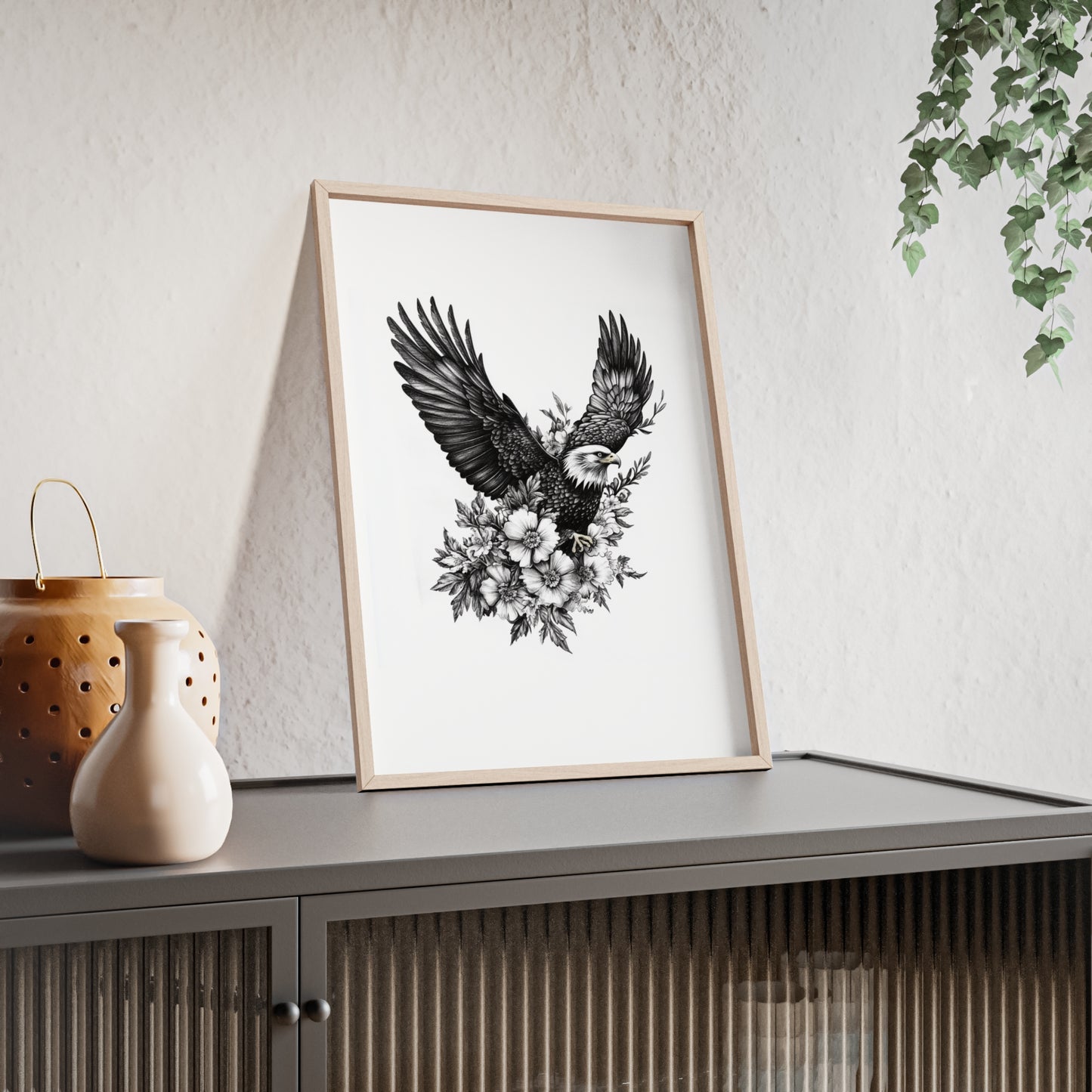 Adler mit Wildblütendesign