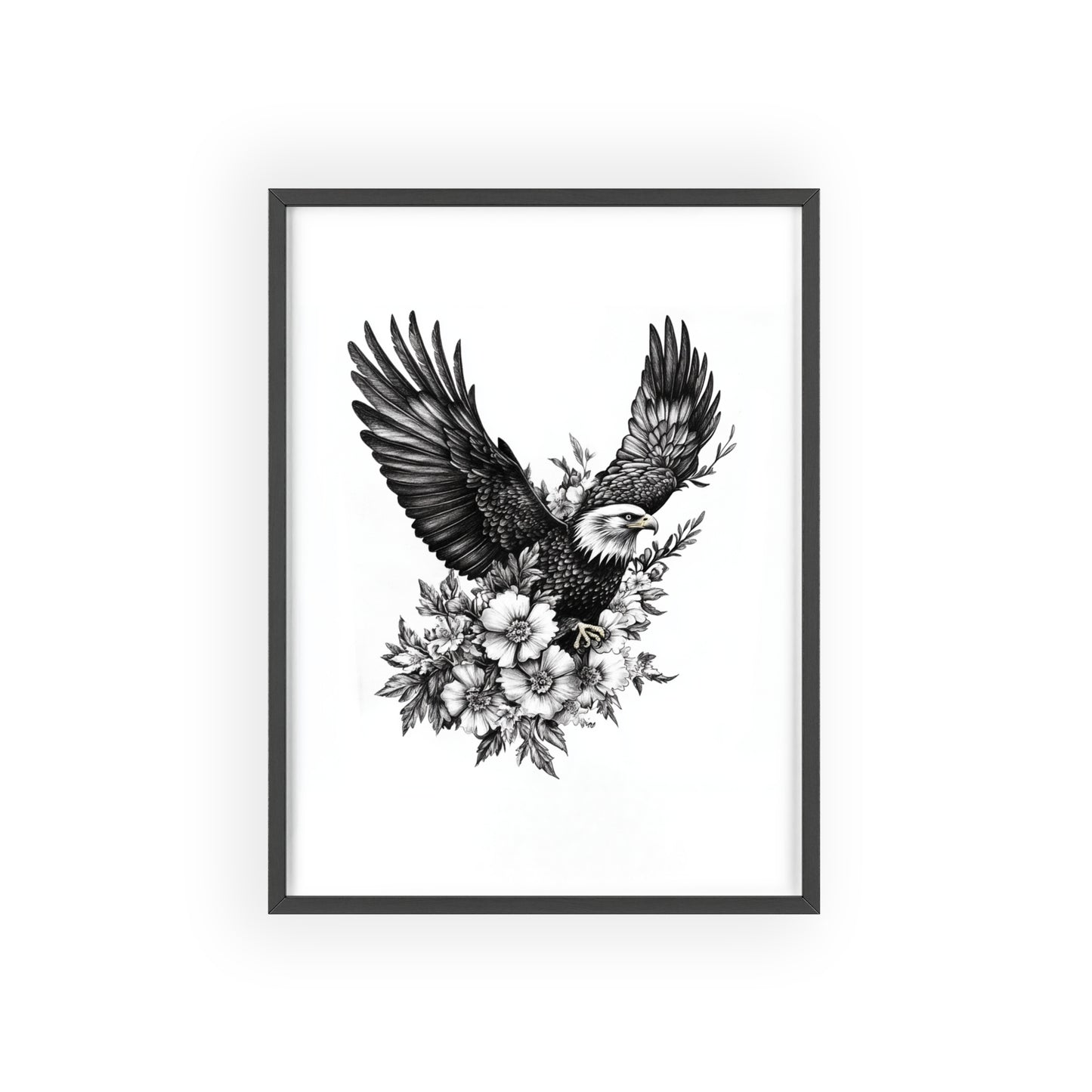 Adler mit Wildblütendesign