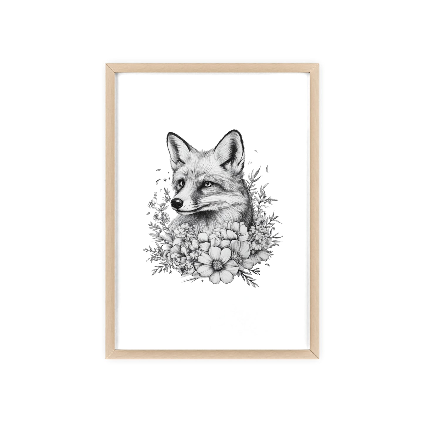 Fuchs mit Wildblütendesign