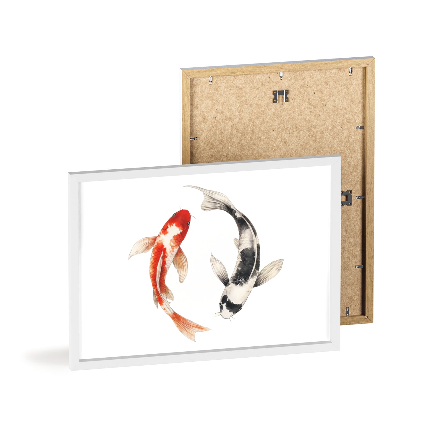 Kreisende Koi in Schwarz und Rot