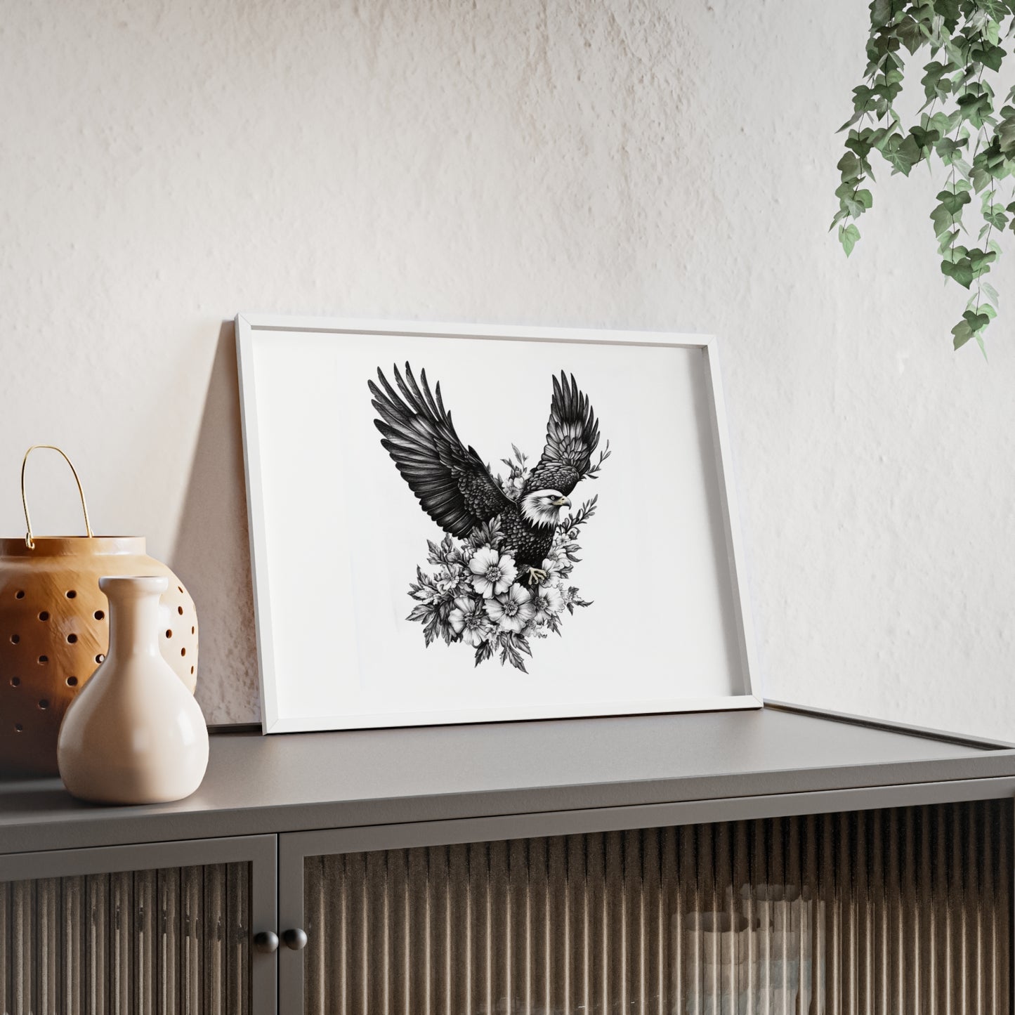 Adler mit Wildblütendesign