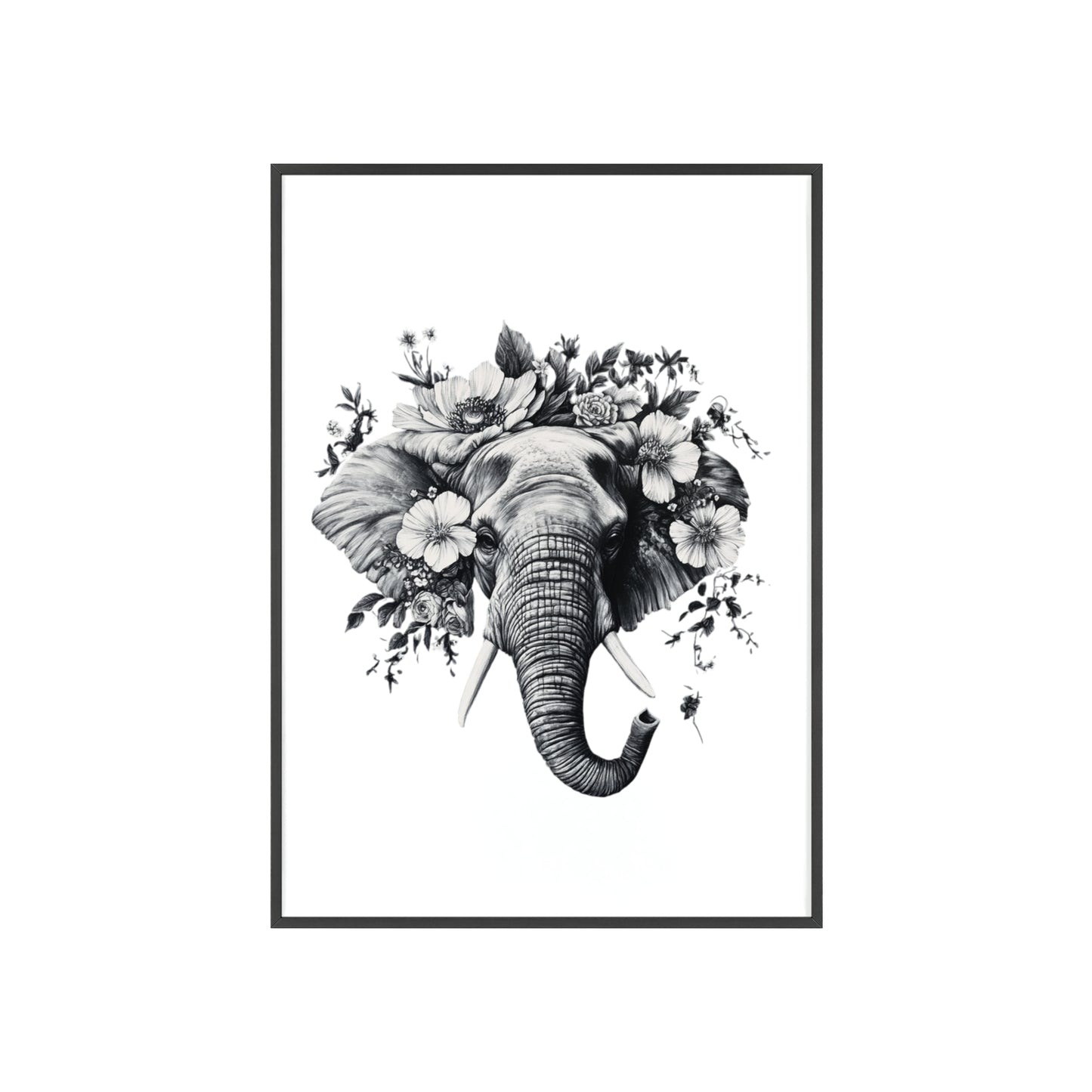 Elephant mit Wildblüten