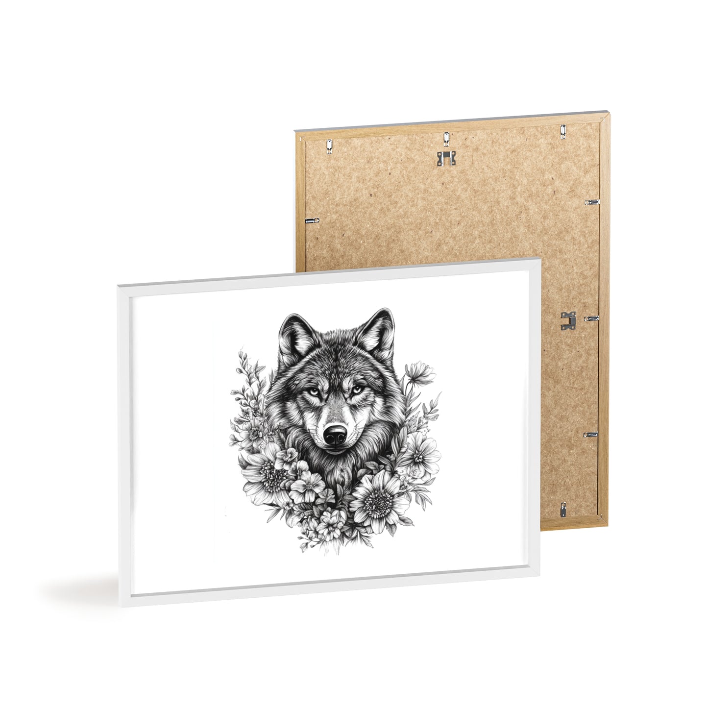 Wolf mit Wildblumen