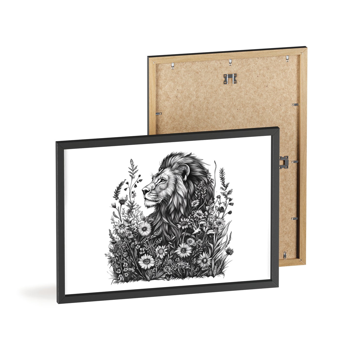 Löwe mit Wildblüten