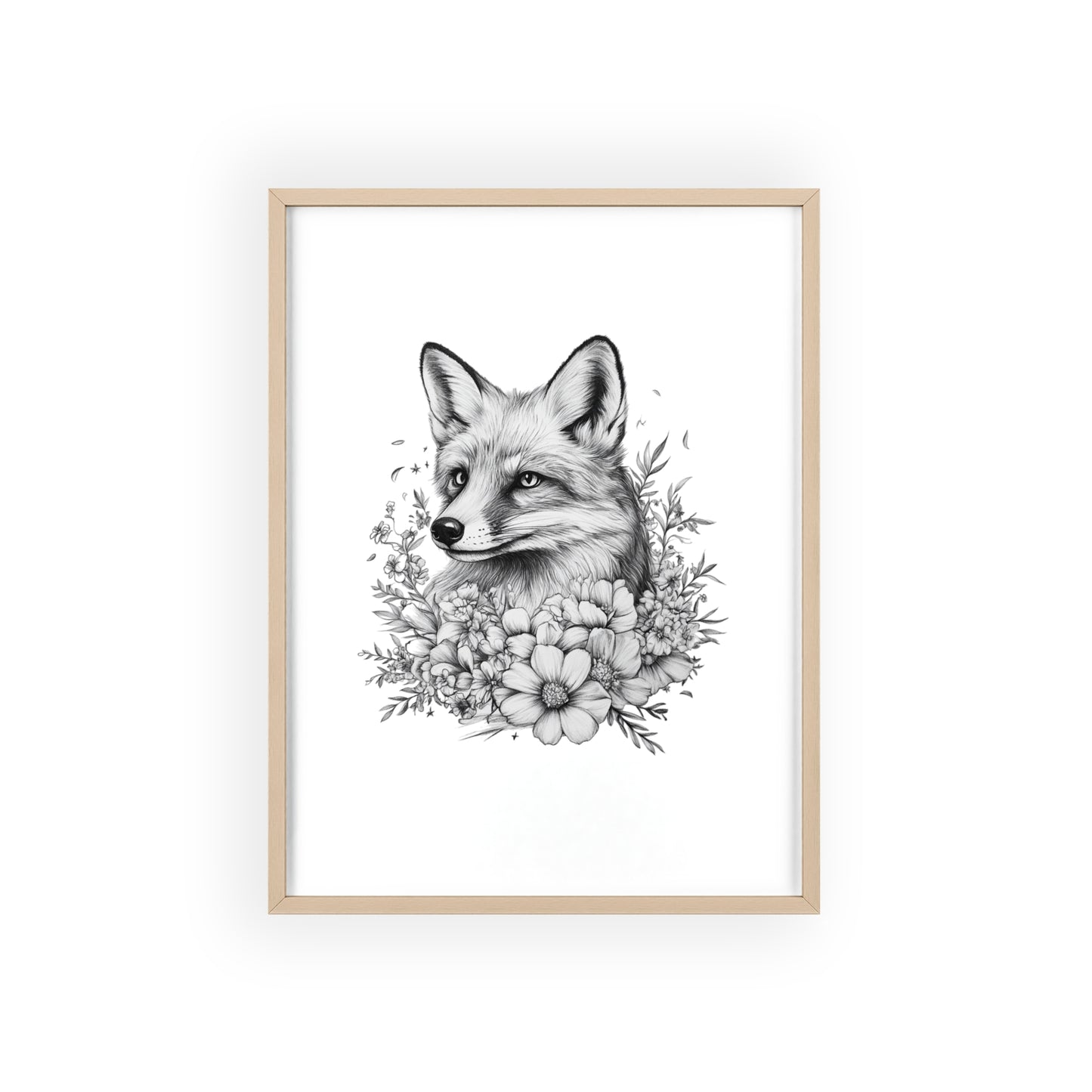 Fuchs mit Wildblütendesign