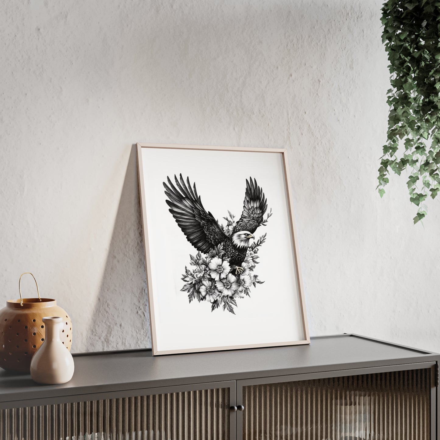 Adler mit Wildblütendesign