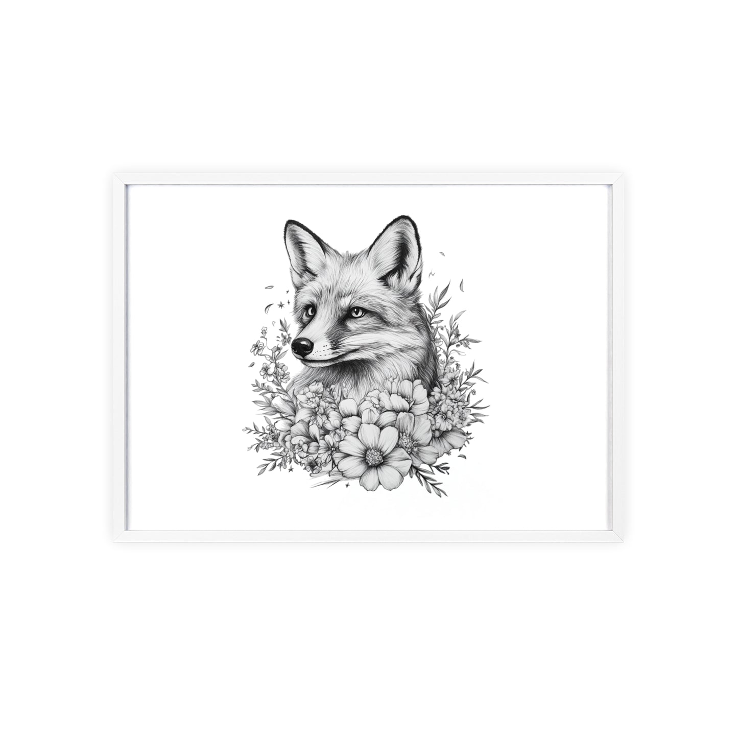 Fuchs mit Wildblütendesign