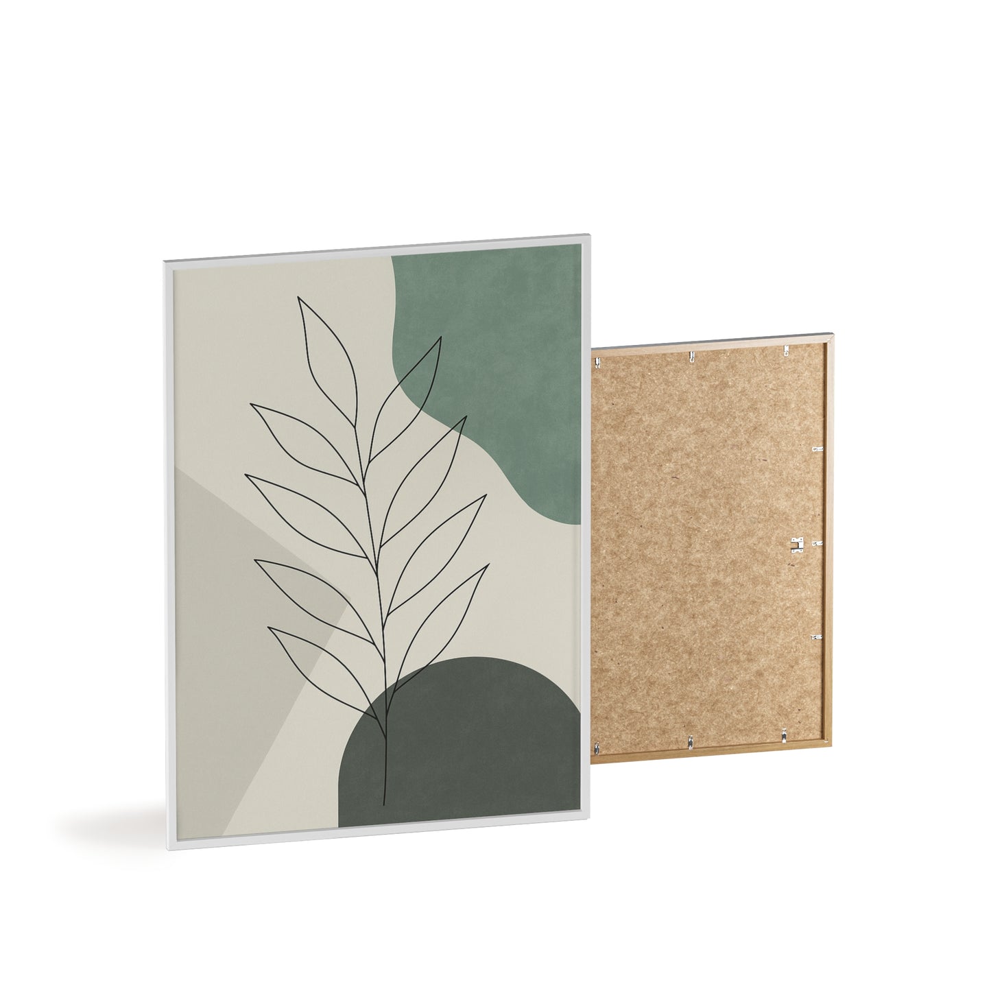 Abstraktes Blätter-Poster – Sanfte Grüntöne & Minimalistisches Design