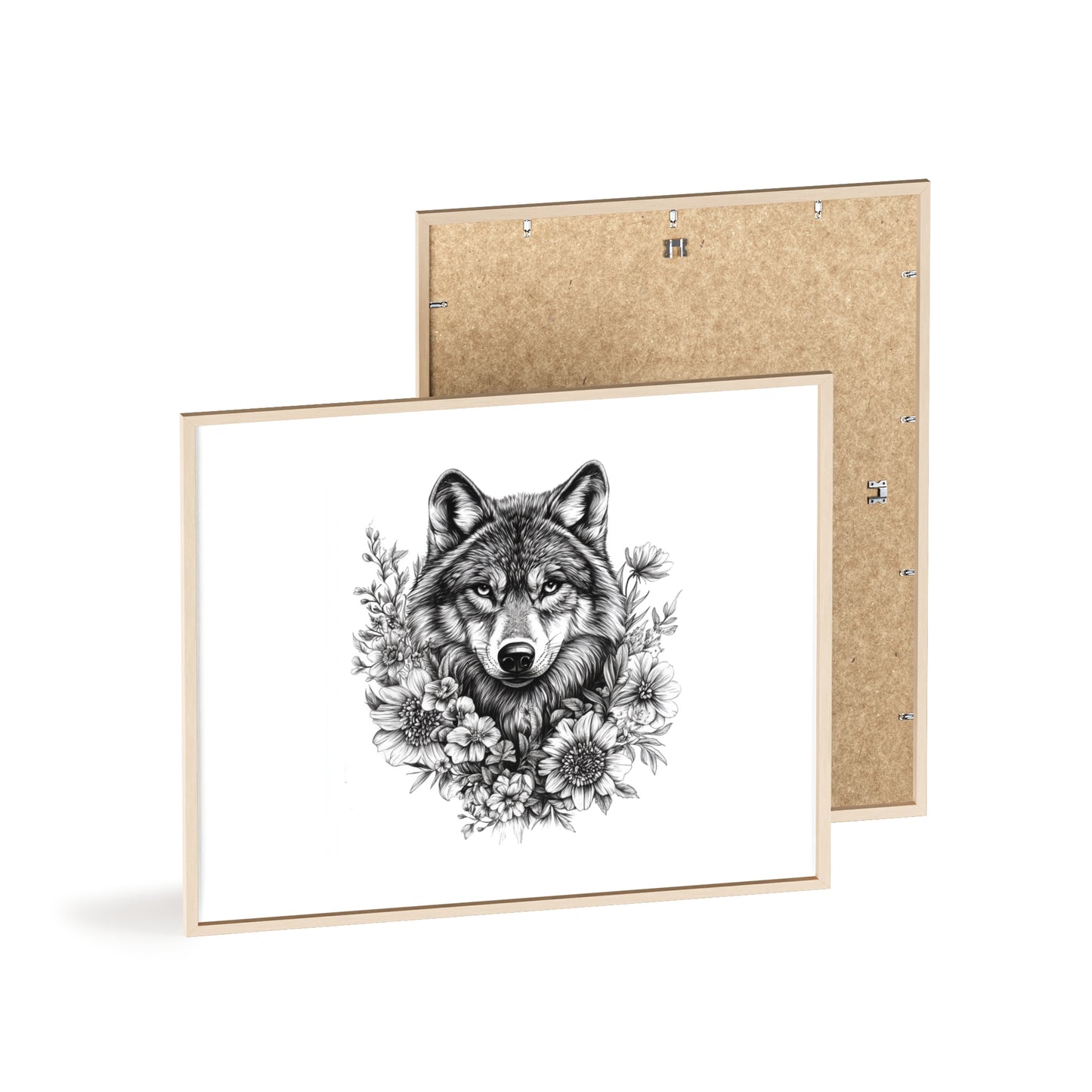 Wolf mit Wildblumen