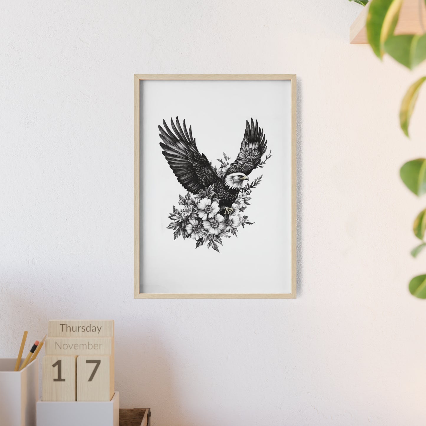 Adler mit Wildblütendesign