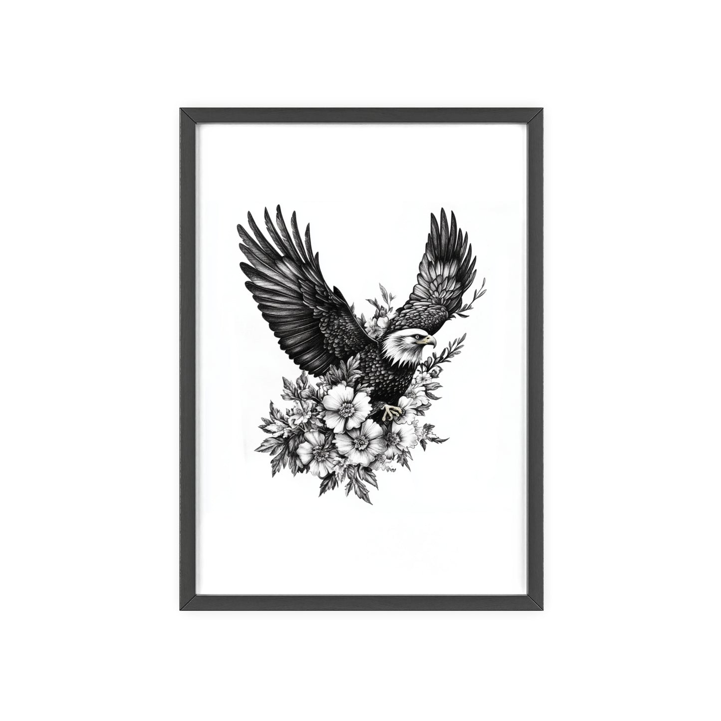 Adler mit Wildblütendesign