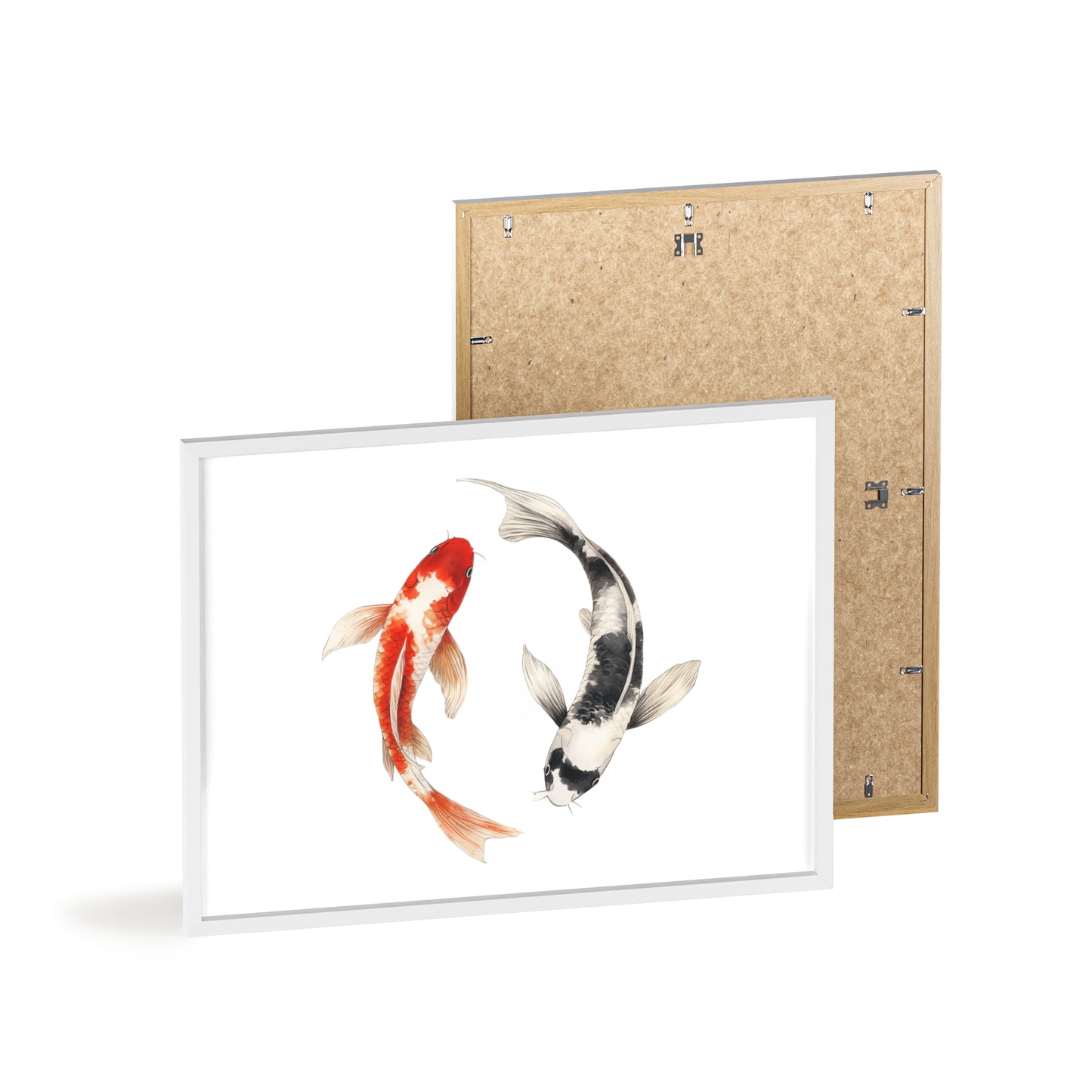 Kreisende Koi in Schwarz und Rot