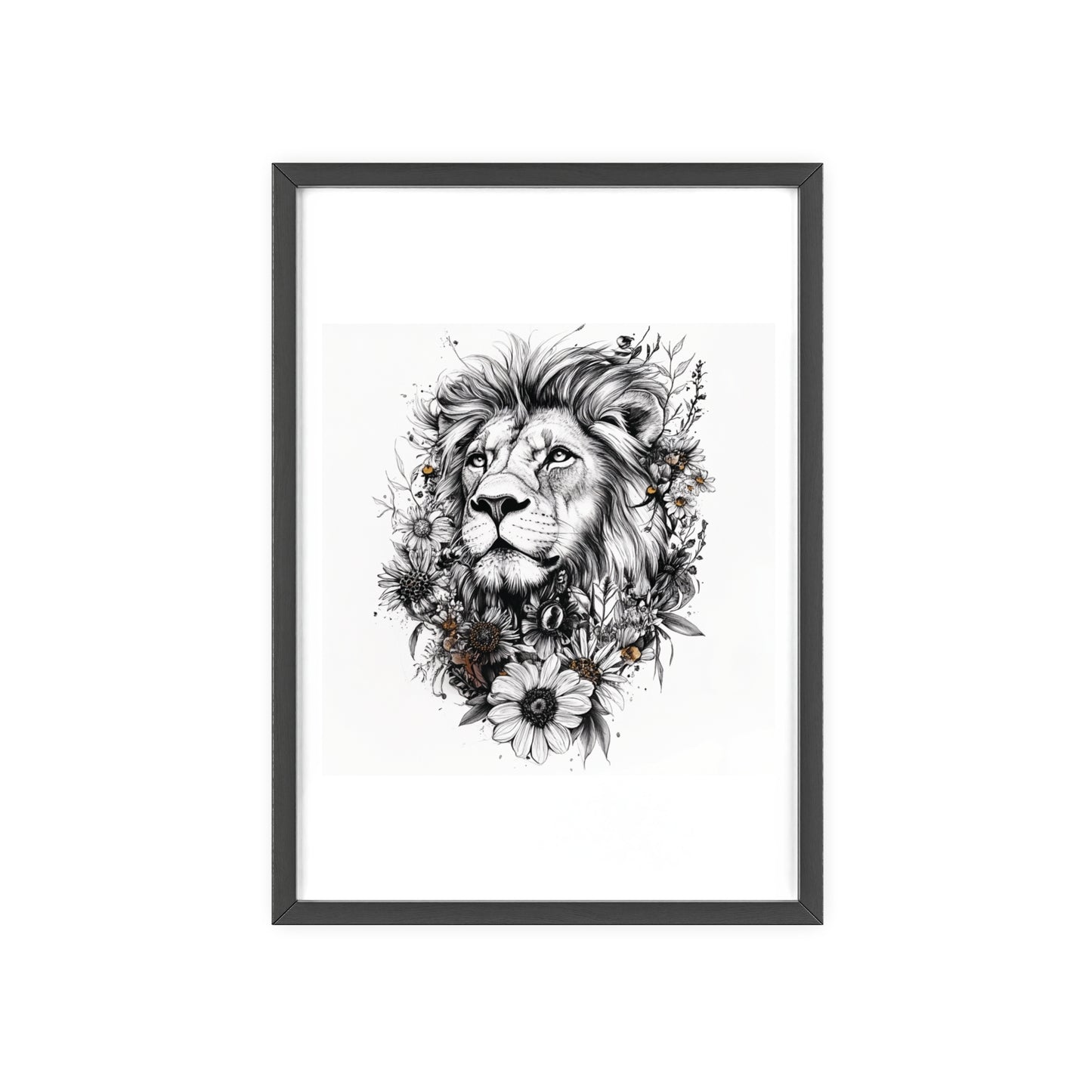 Löwe im floralen Stil