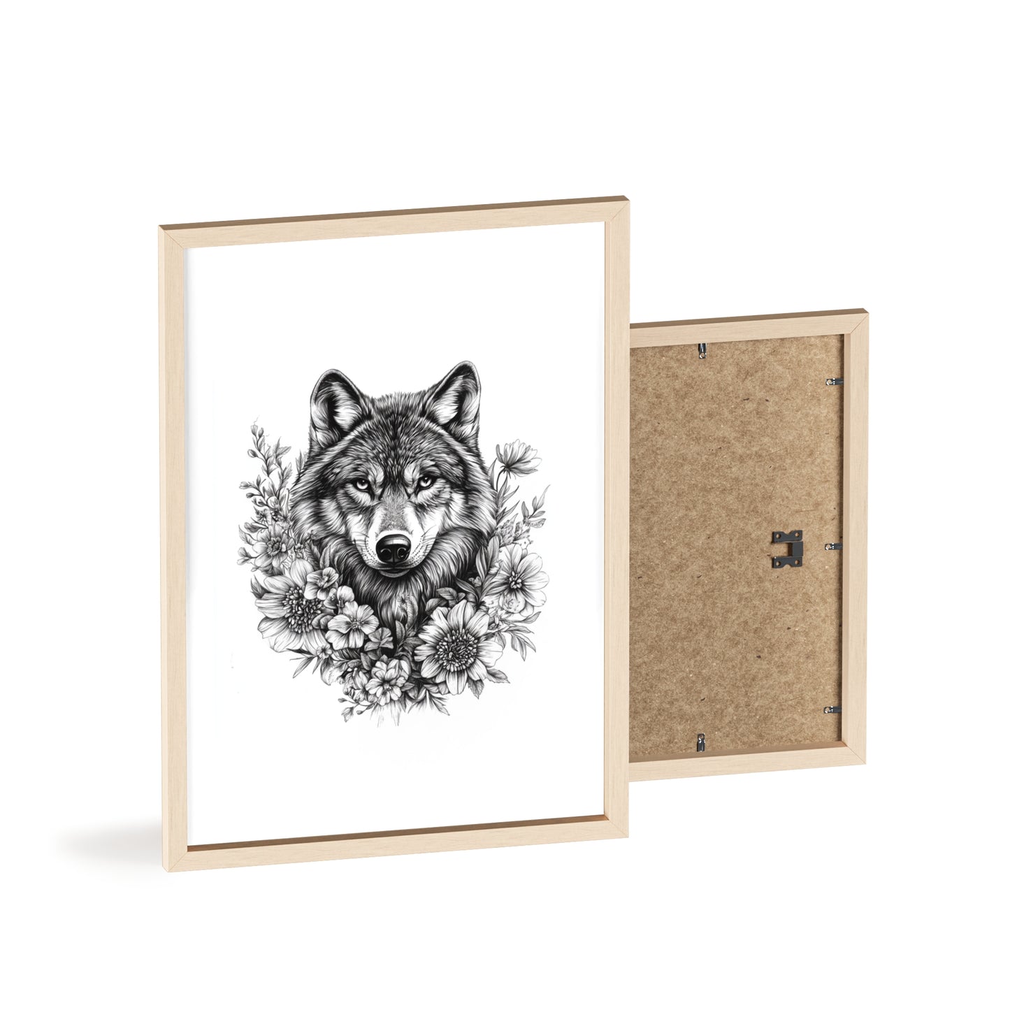 Wolf mit Wildblumen