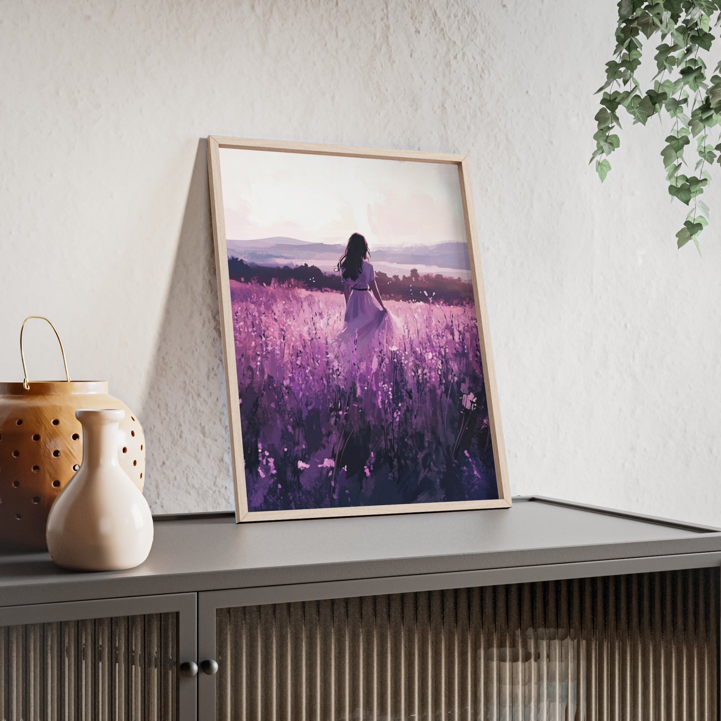 Frau in blühender Wiese