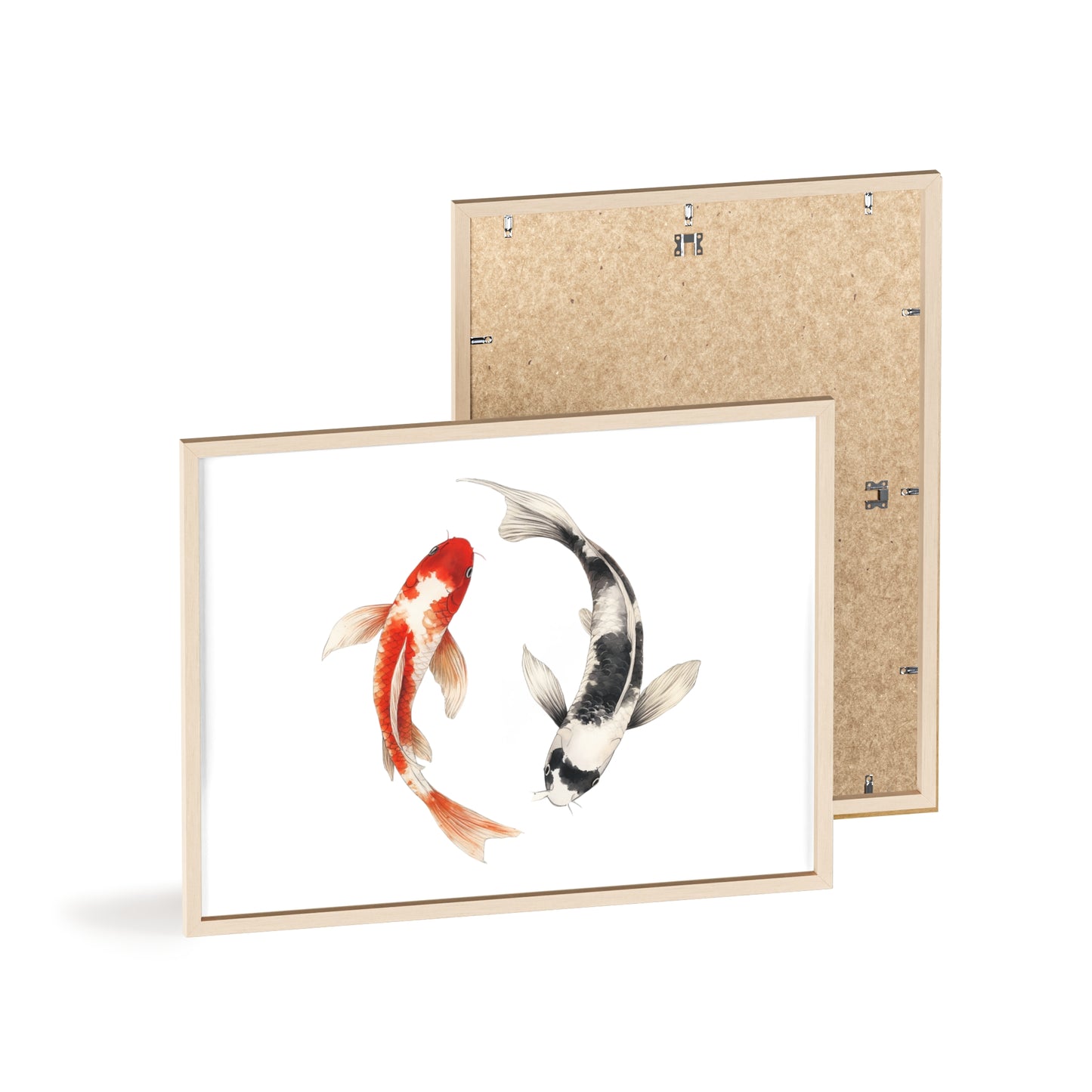 Kreisende Koi in Schwarz und Rot