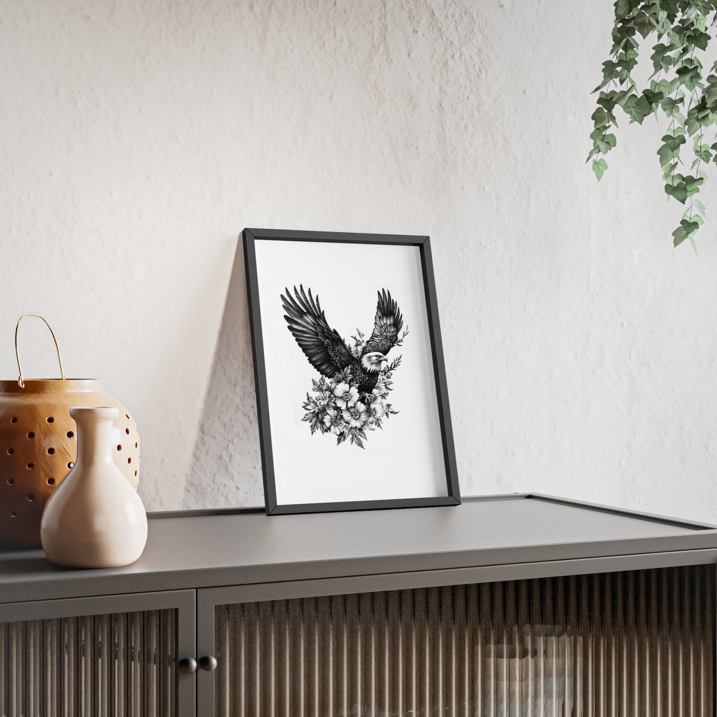 Adler mit Wildblütendesign