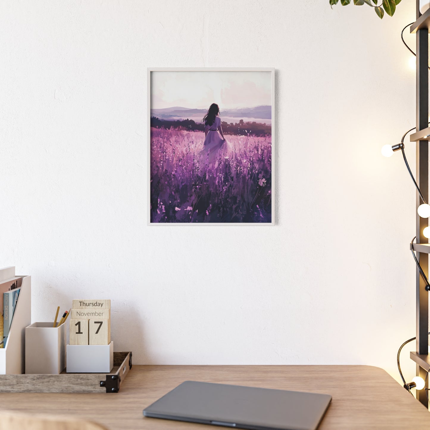 Frau in blühender Wiese