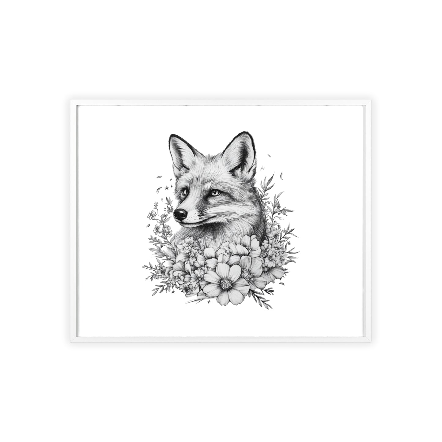 Fuchs mit Wildblütendesign