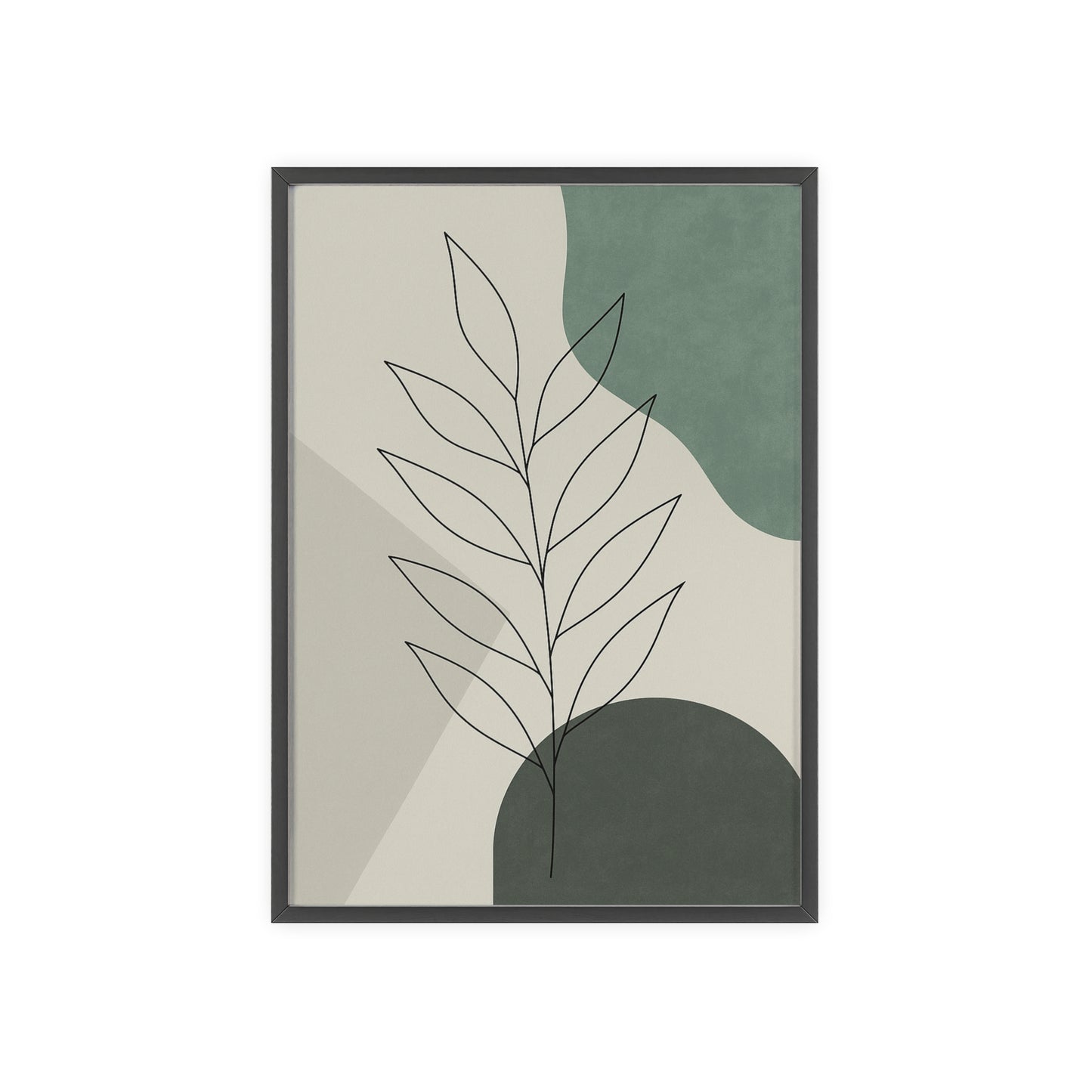Abstraktes Blätter-Poster – Sanfte Grüntöne & Minimalistisches Design