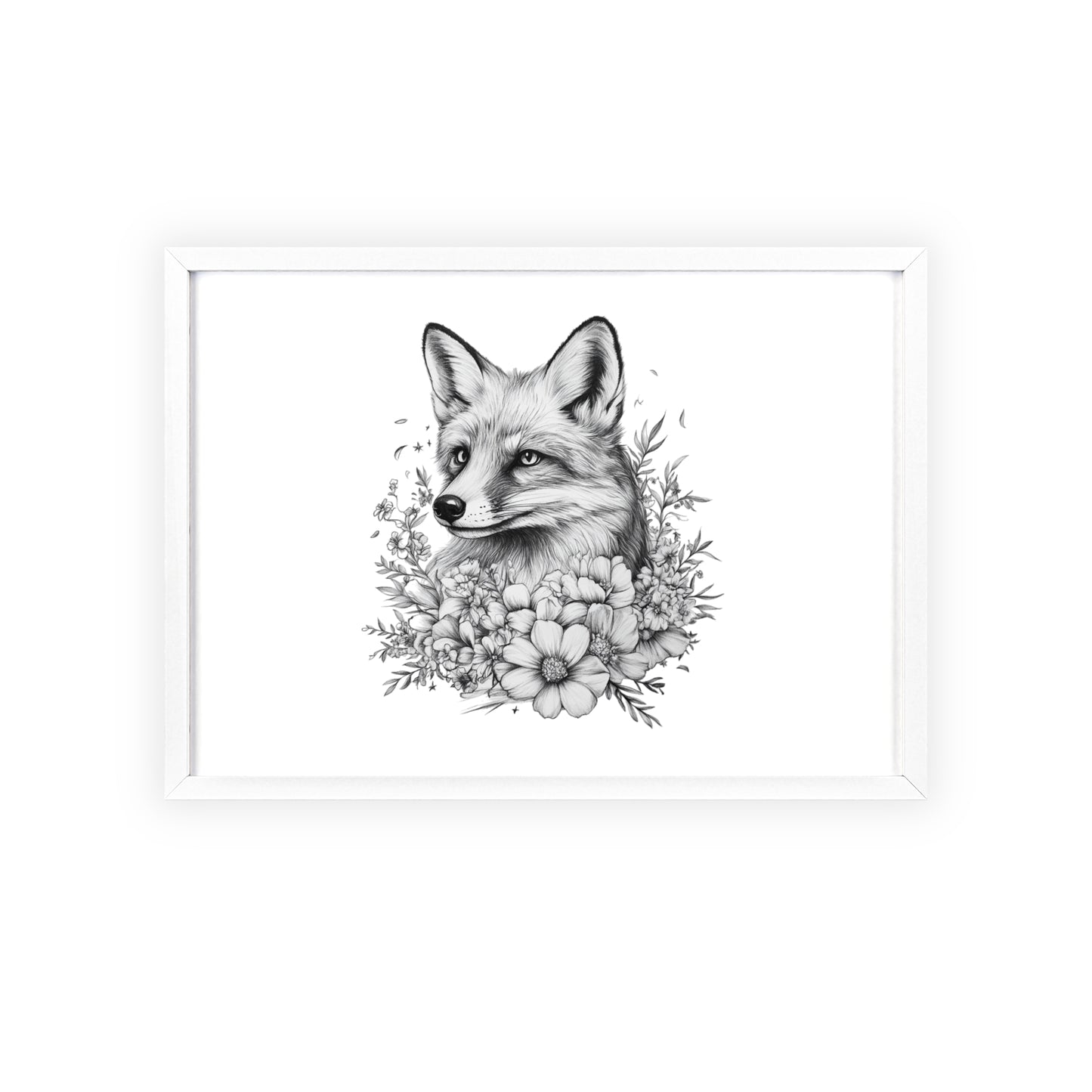 Fuchs mit Wildblütendesign