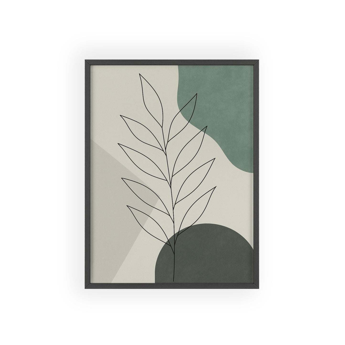 Abstraktes Blätter-Poster – Sanfte Grüntöne & Minimalistisches Design