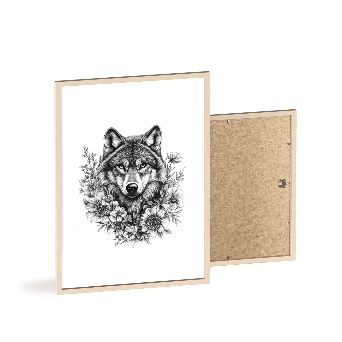Wolf mit Wildblumen