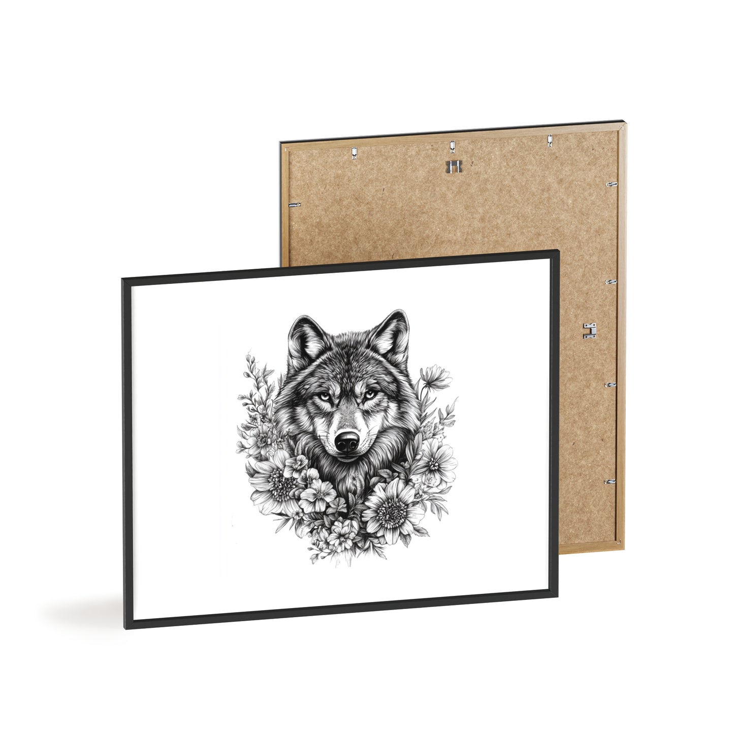 Wolf mit Wildblumen