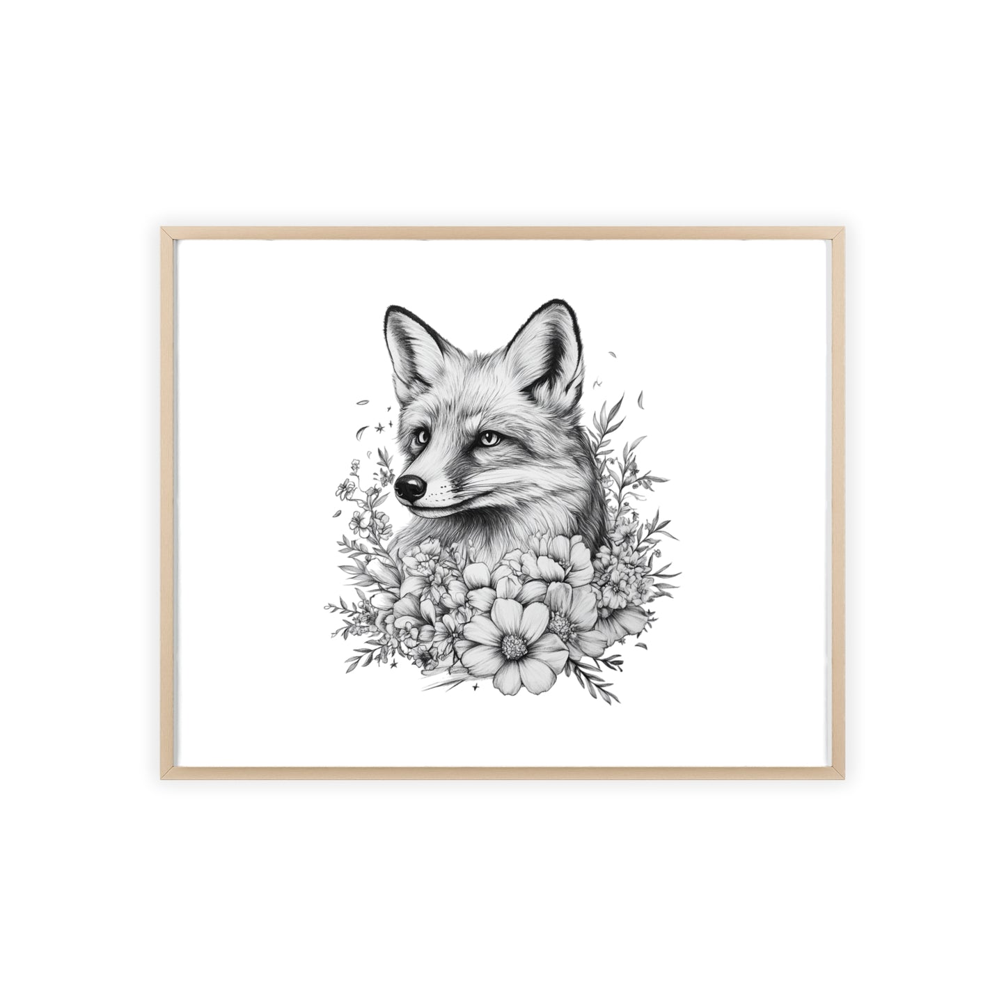 Fuchs mit Wildblütendesign