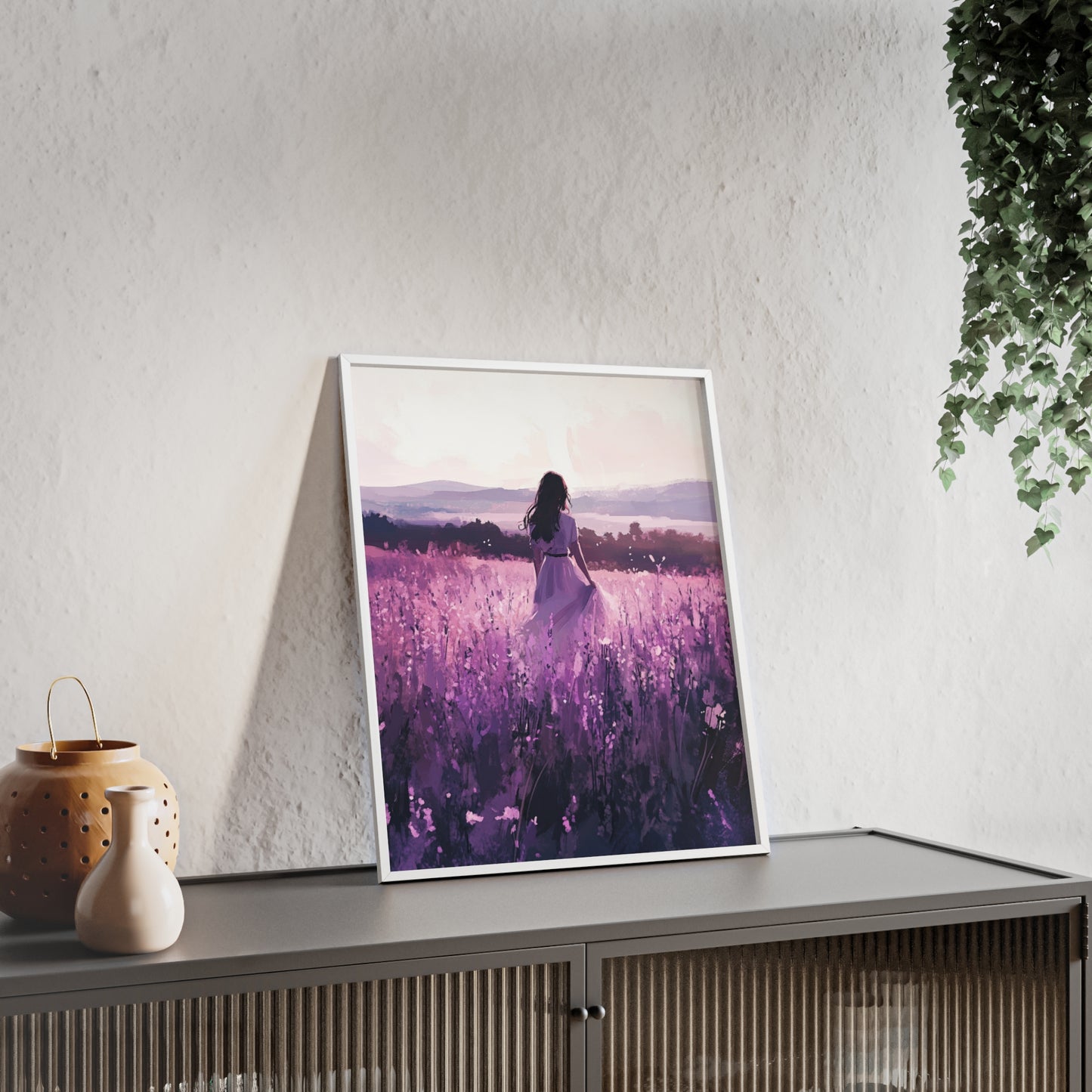 Frau in blühender Wiese