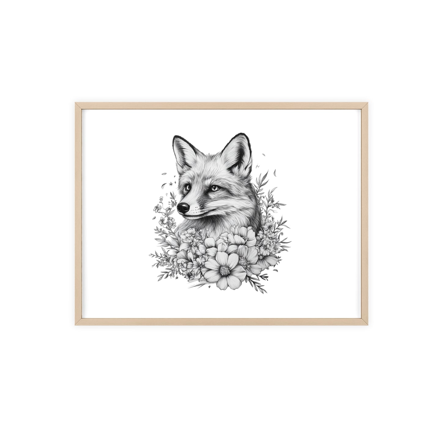 Fuchs mit Wildblütendesign