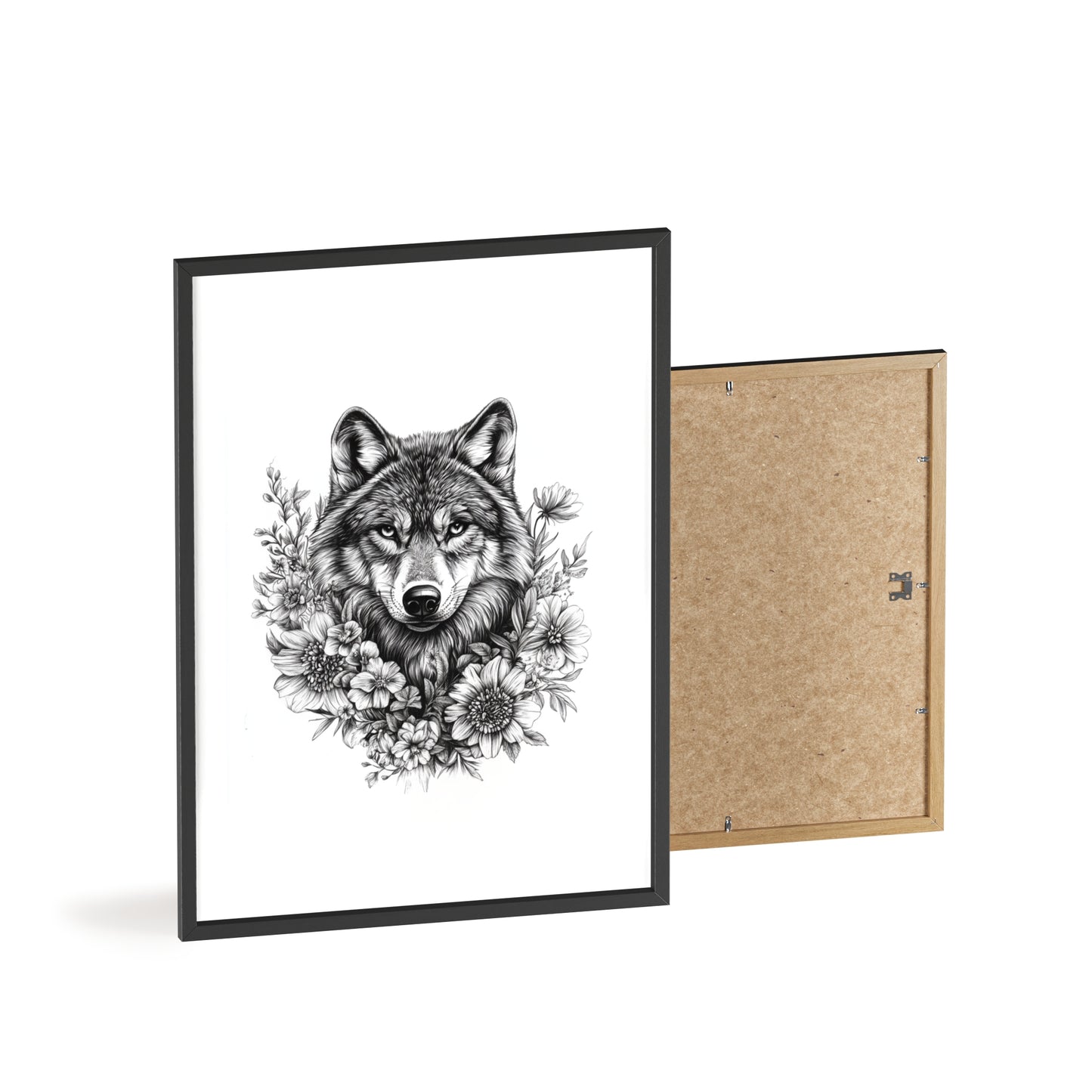 Wolf mit Wildblumen