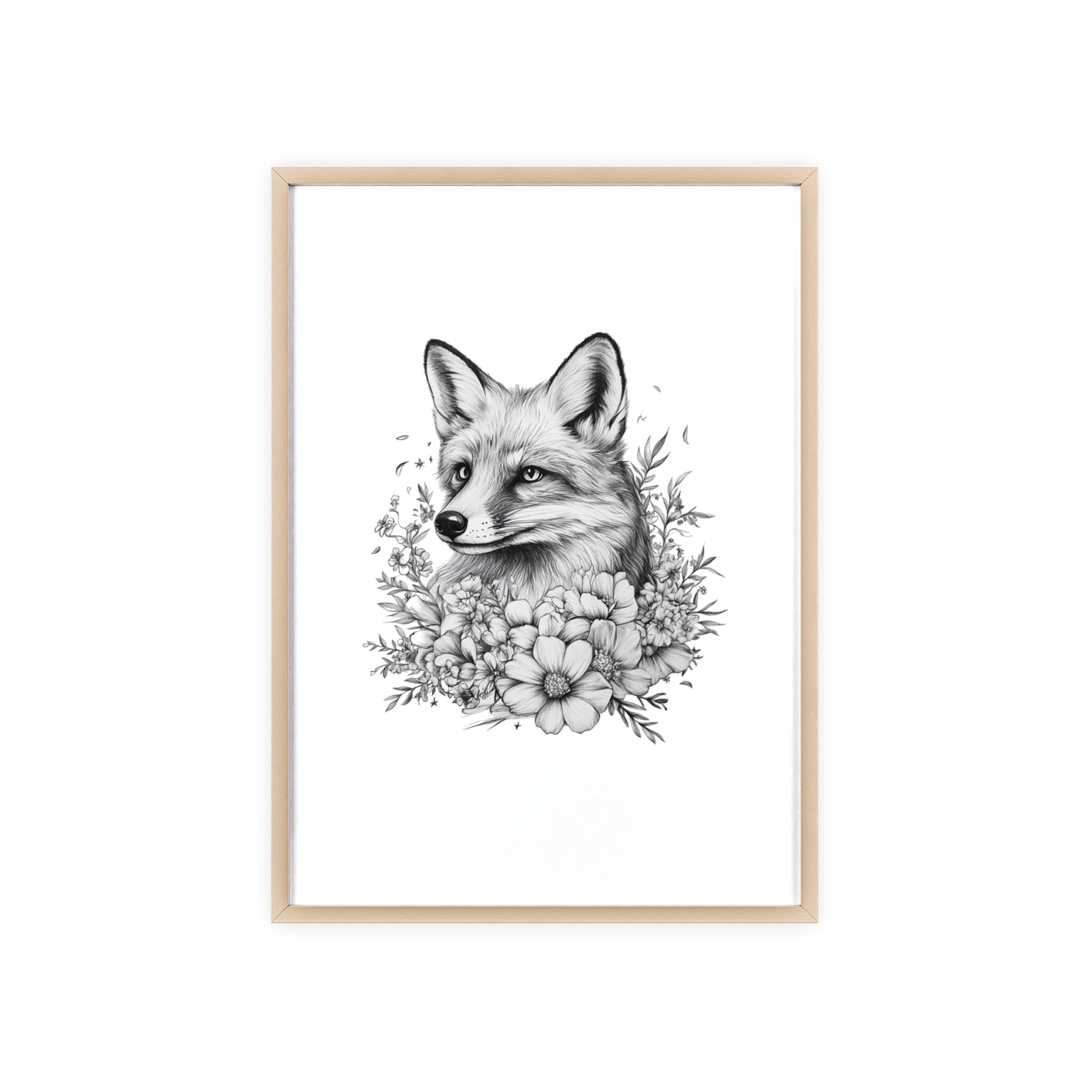 Fuchs mit Wildblütendesign