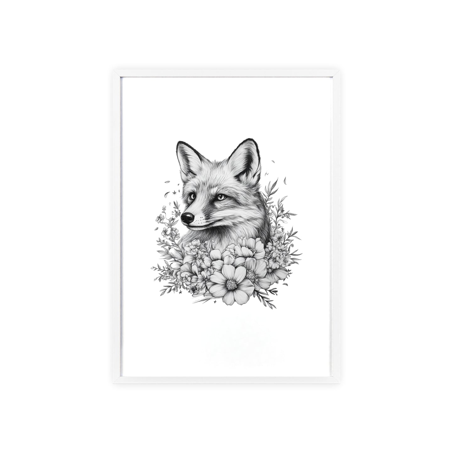 Fuchs mit Wildblütendesign