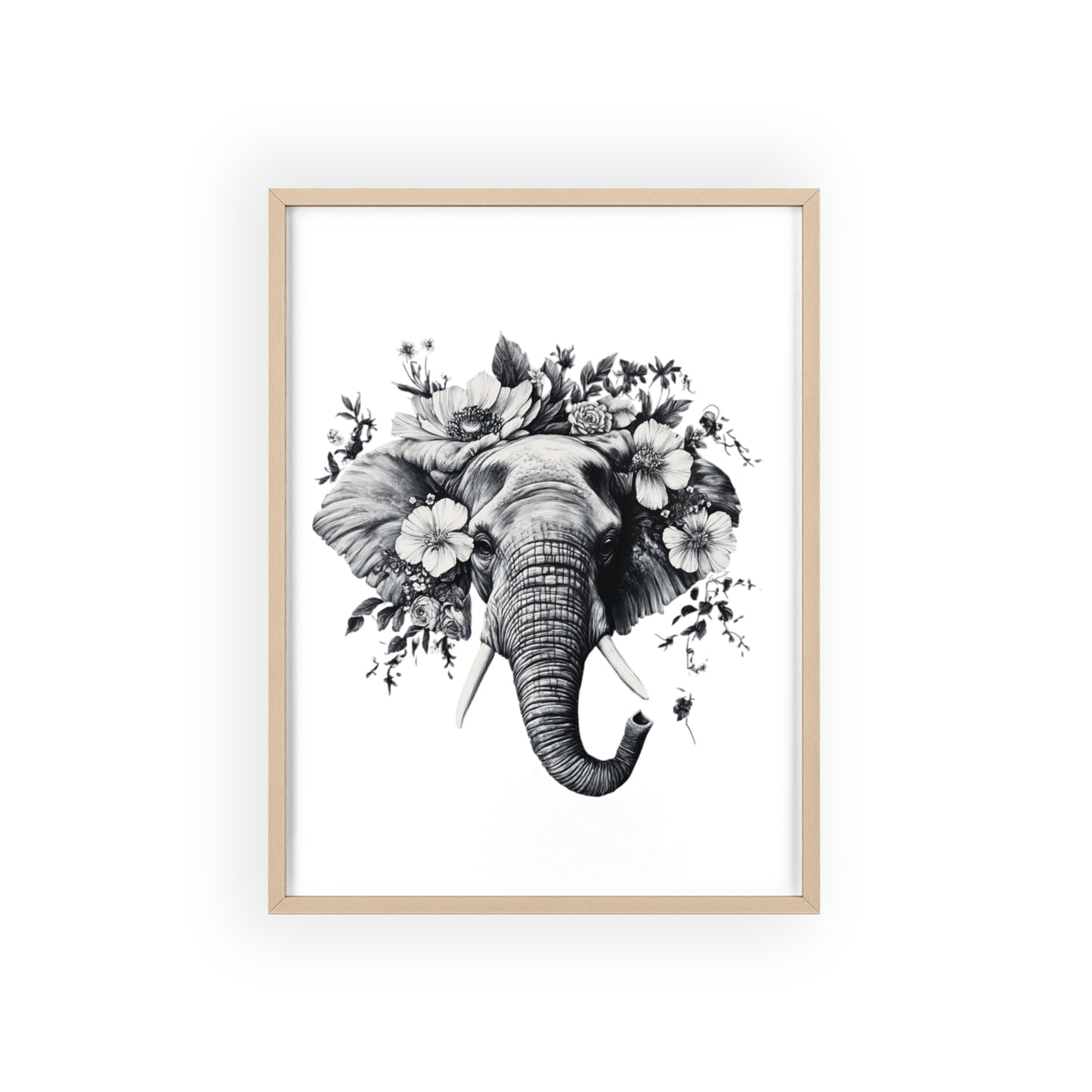 Elephant mit Wildblüten