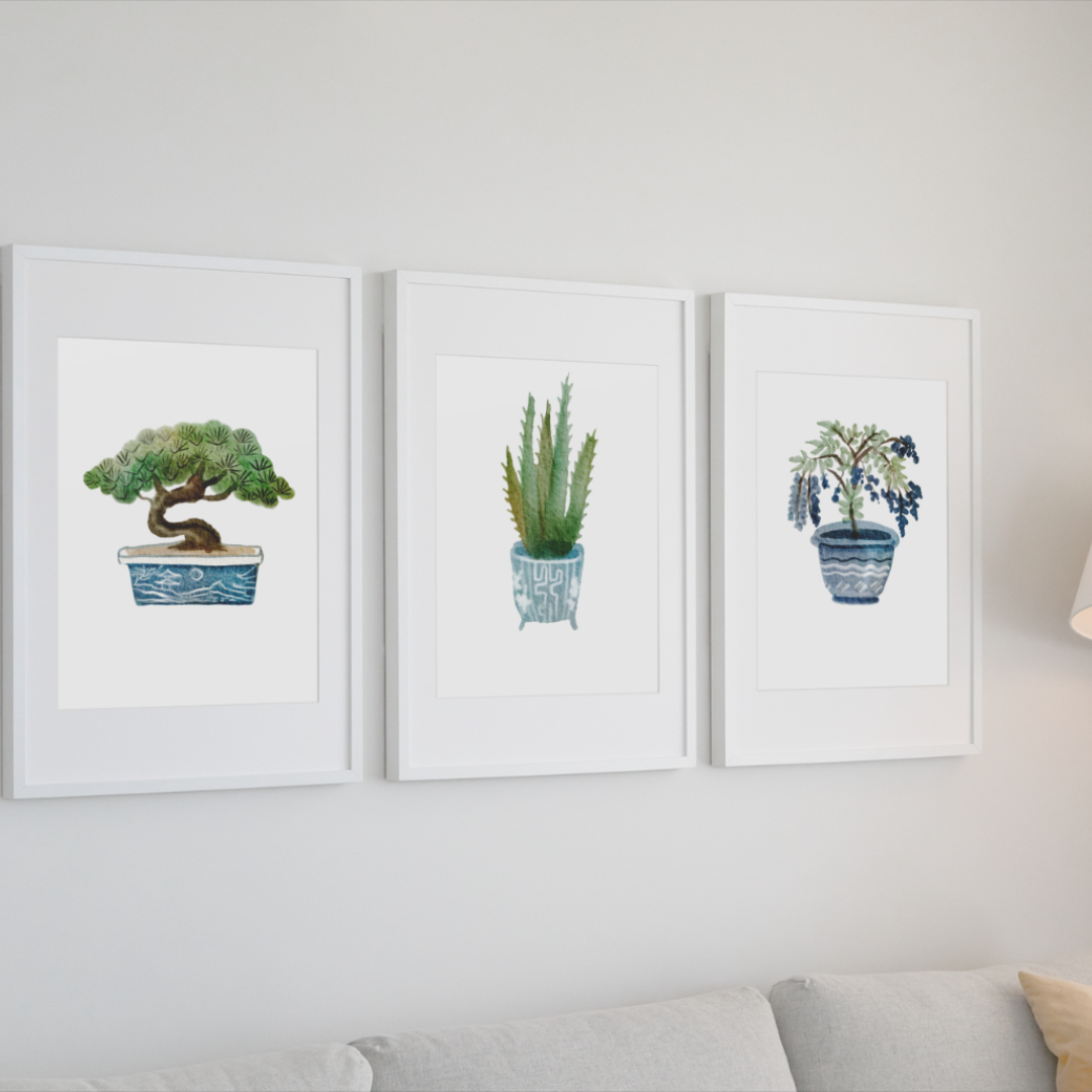 3er Posterset zum herunterladen - Blumentopfdesign