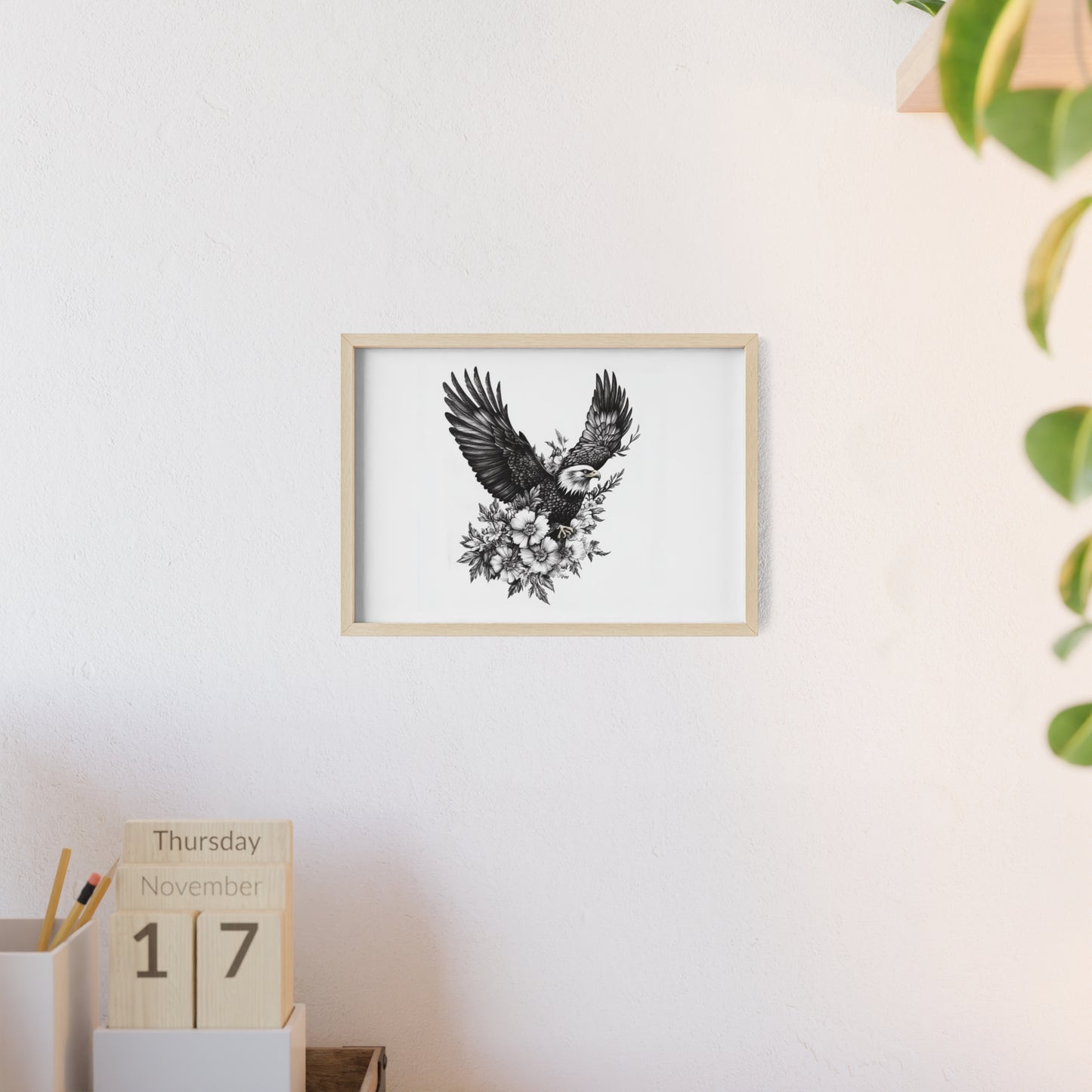 Adler mit Wildblütendesign