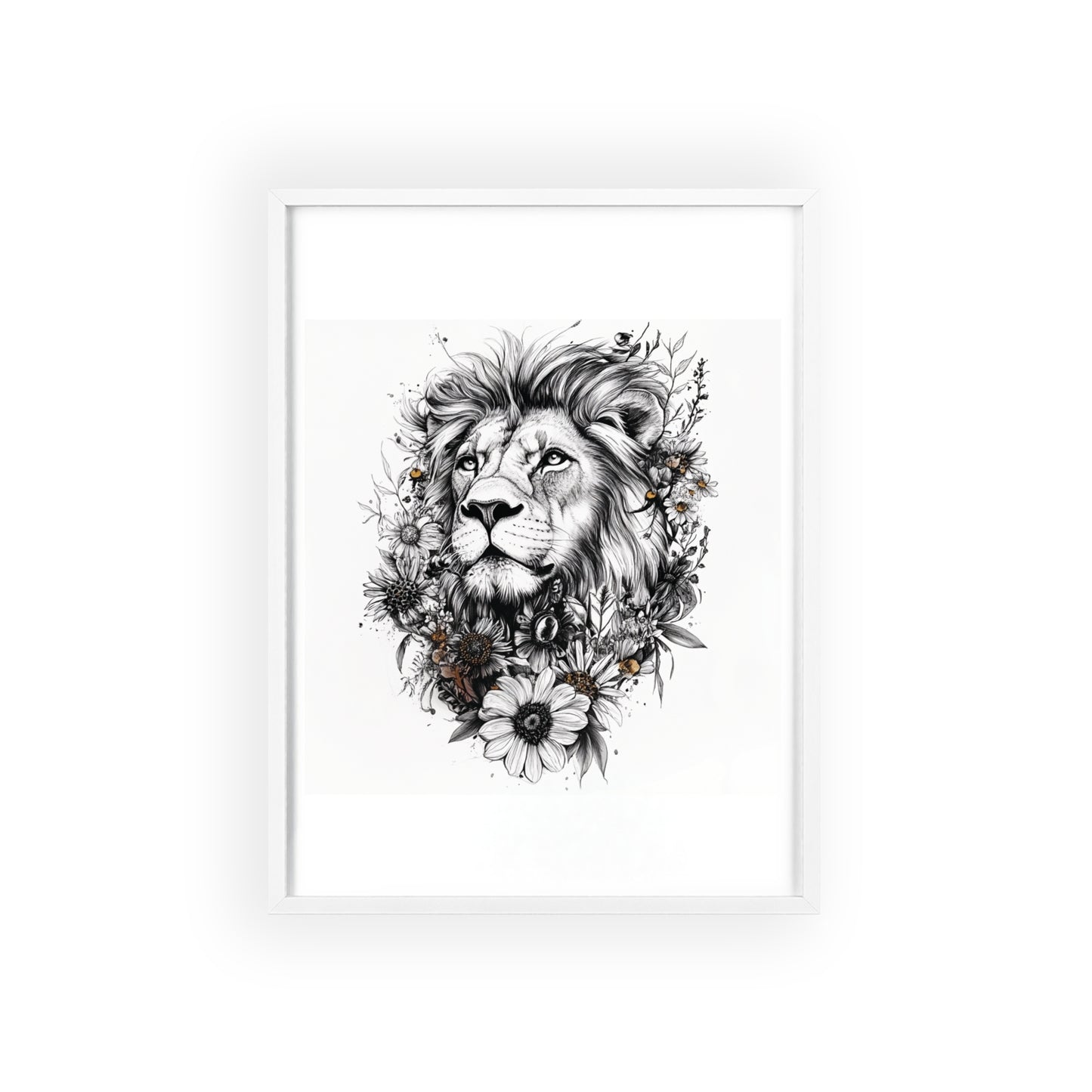 Löwe im floralen Stil