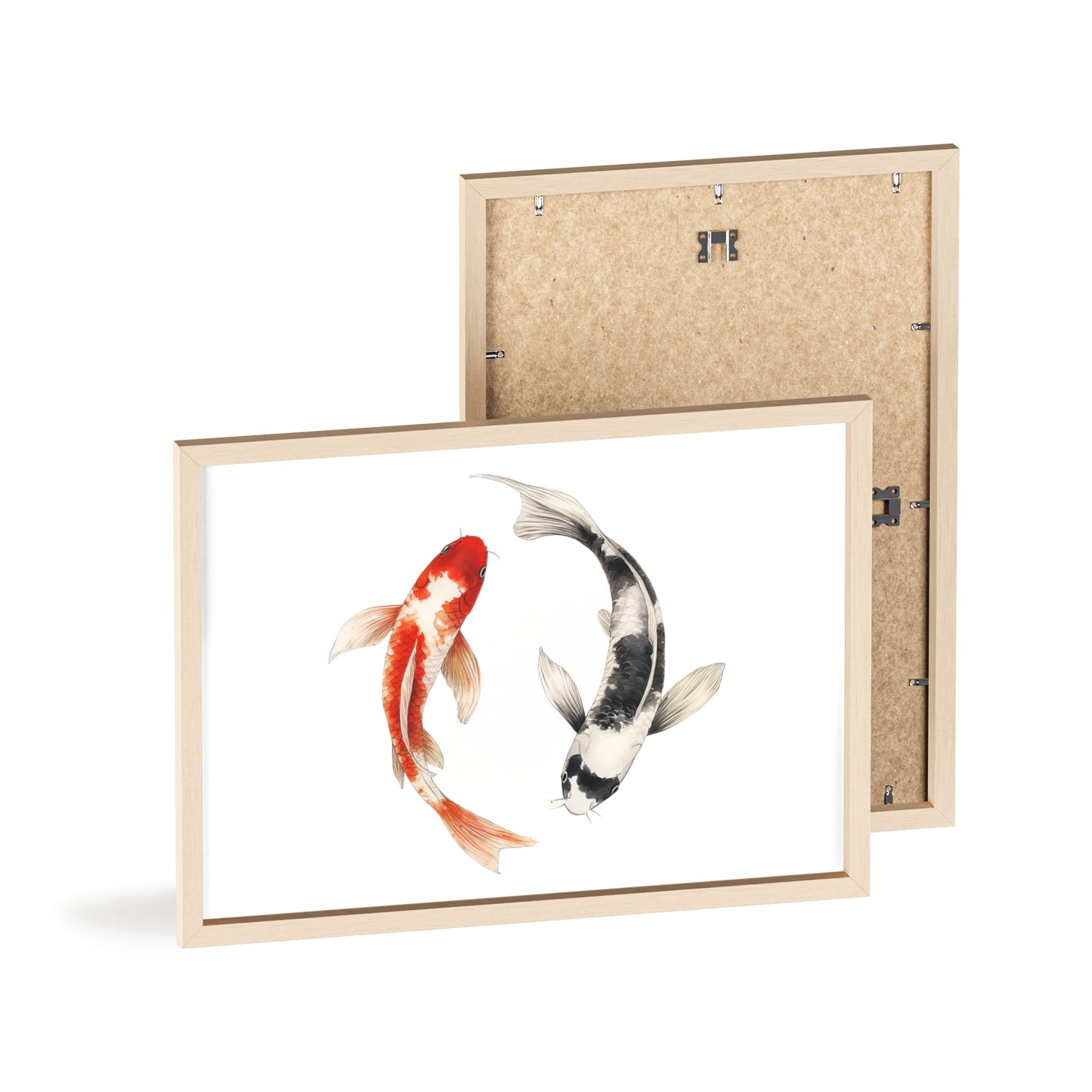 Kreisende Koi in Schwarz und Rot