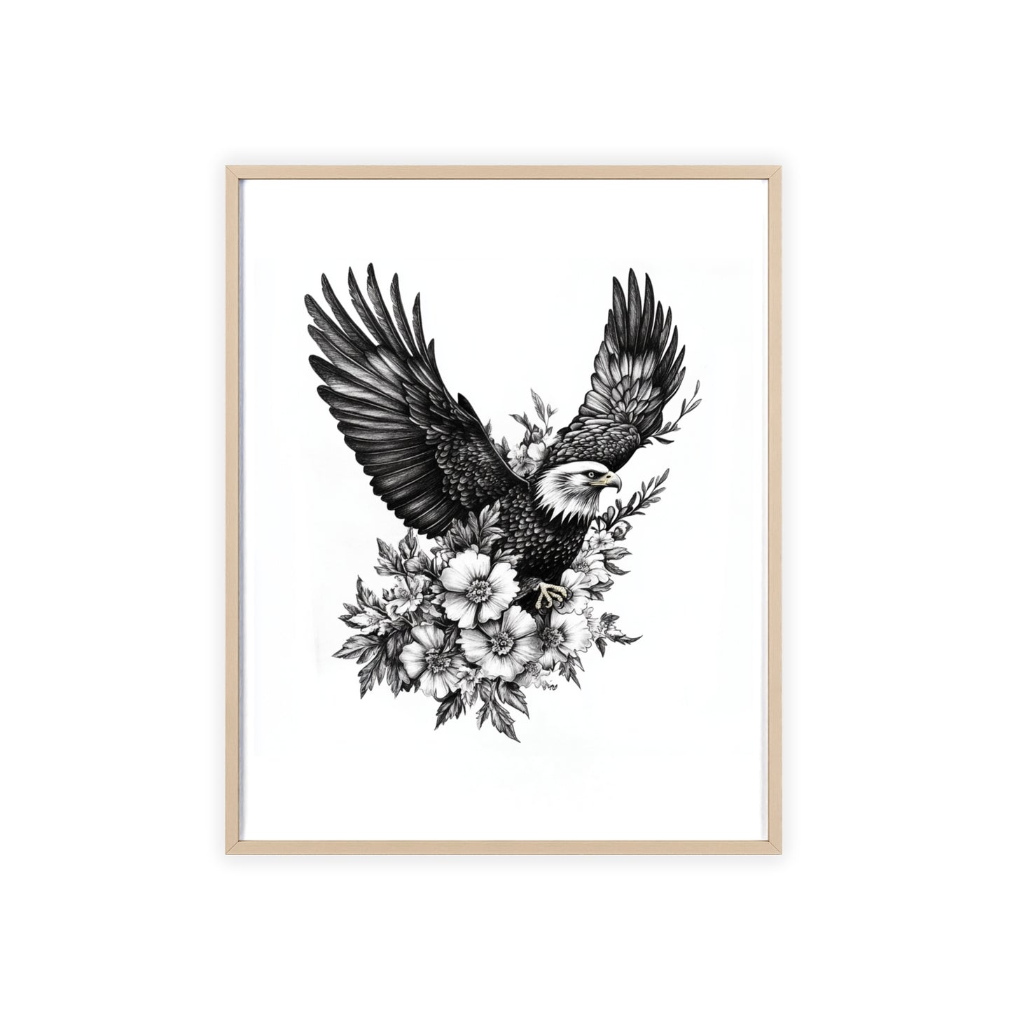 Adler mit Wildblütendesign